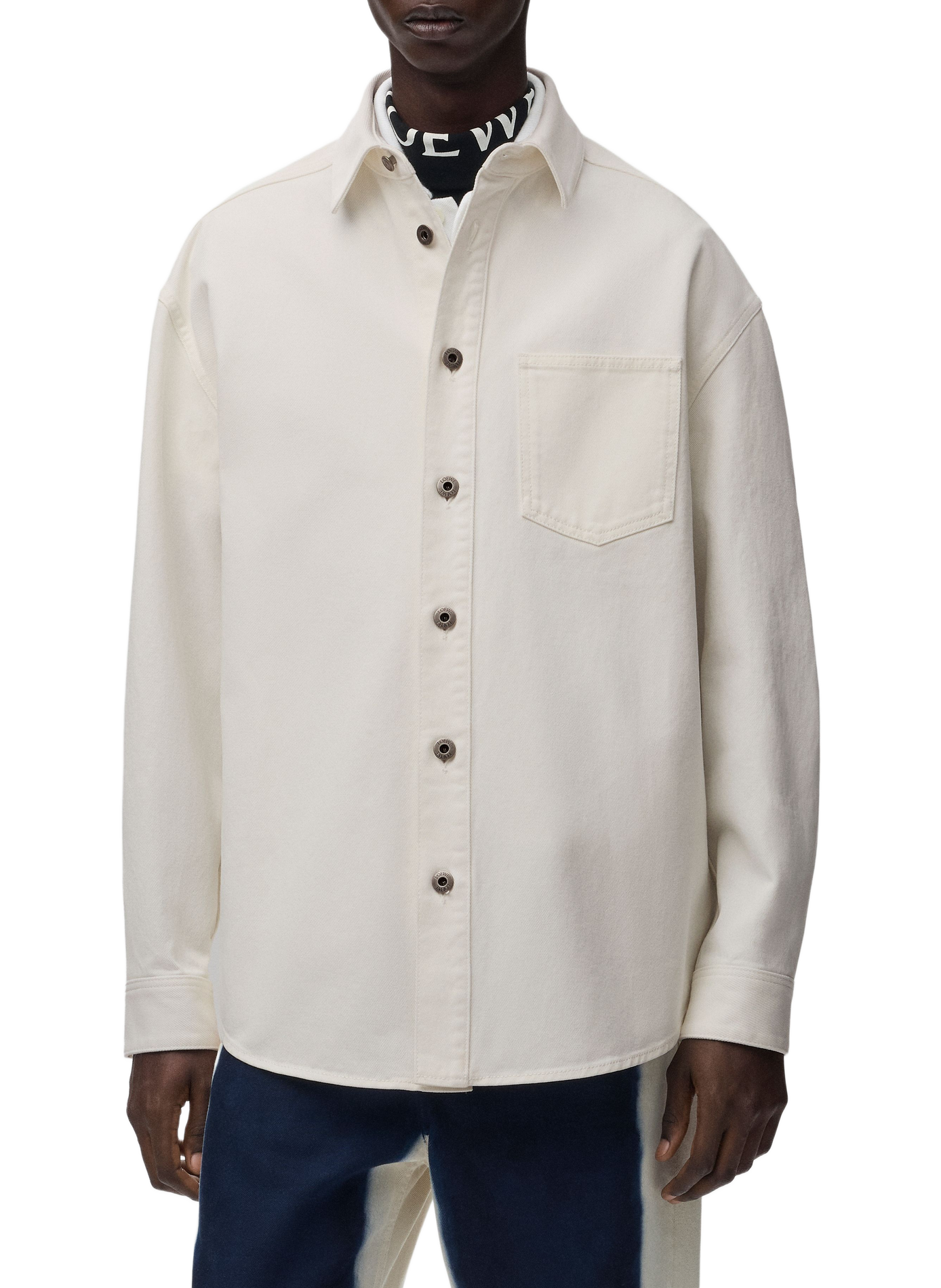 Anagram denim and cotton blend overshirt LOEWE White