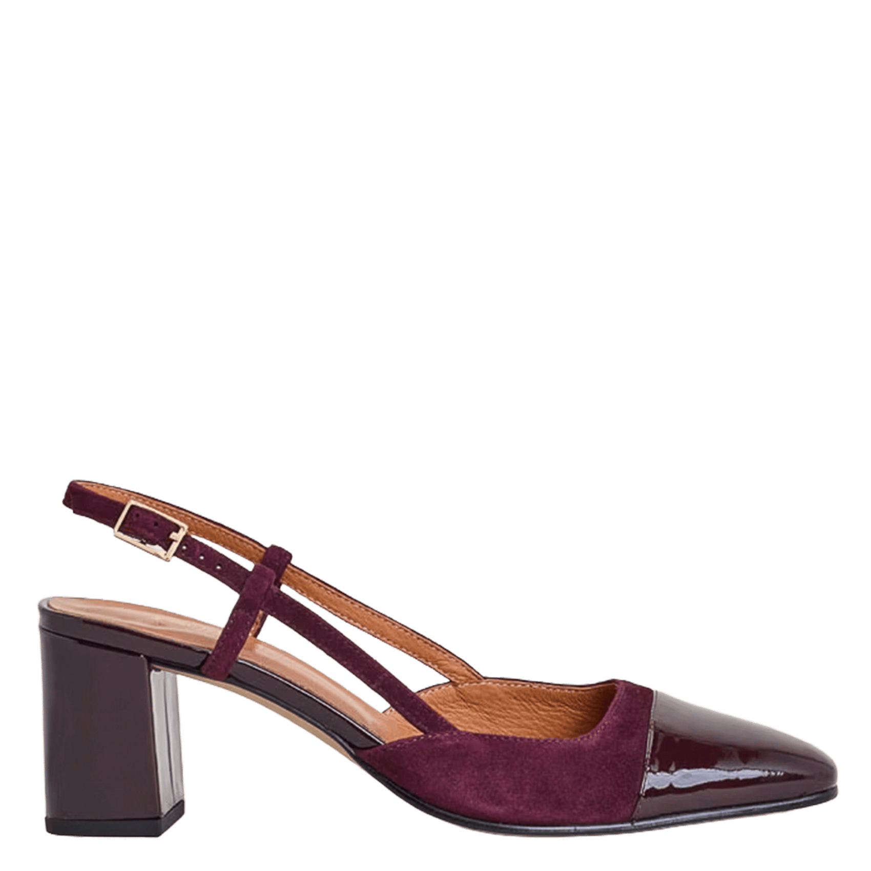 Slingbacks en cuir bi-matière dhapop  Bordeaux bordeaux