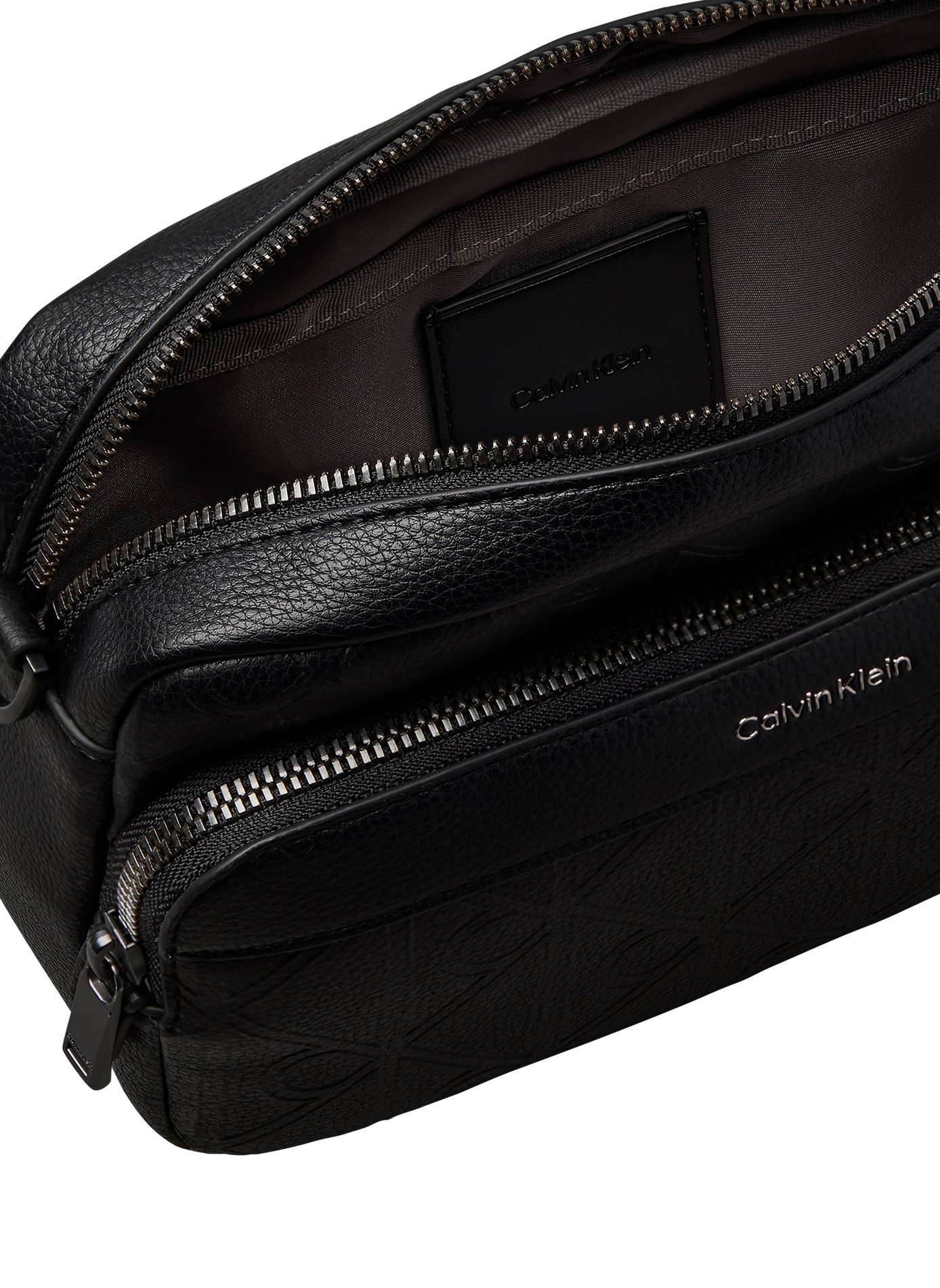 Schoudertas met reliëflogo CALVIN KLEIN Zwart