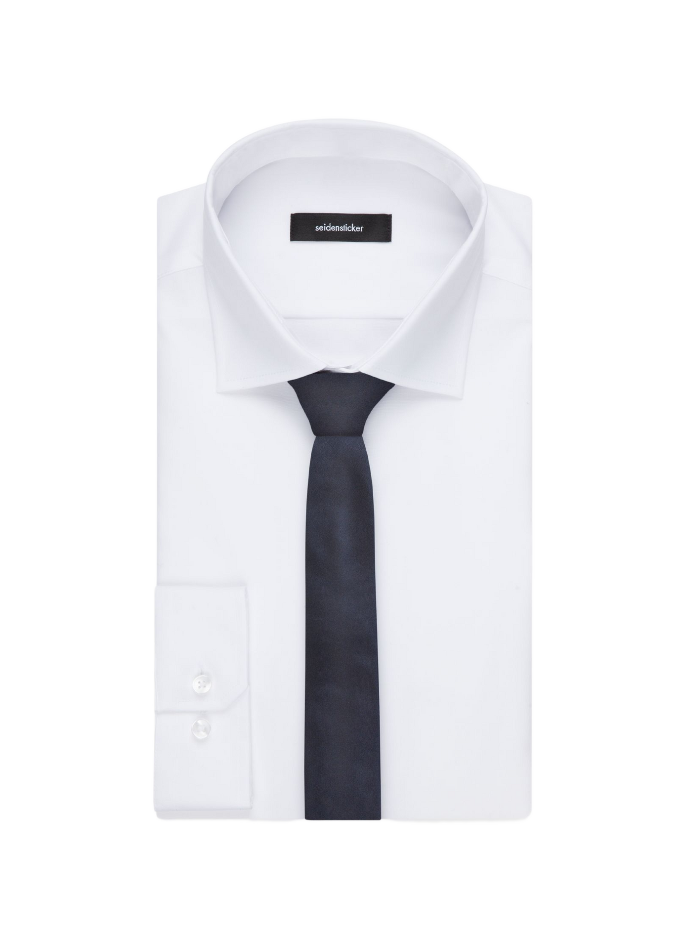 Plain silk tie SEIDENSTICKER Blue