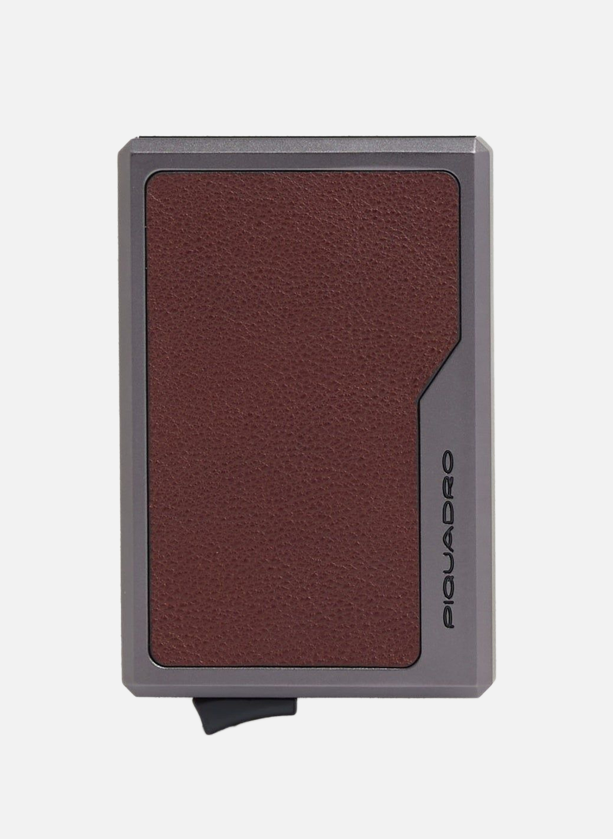 Porte-cartes automatique magsafe en aluminium PIQUADRO Marron