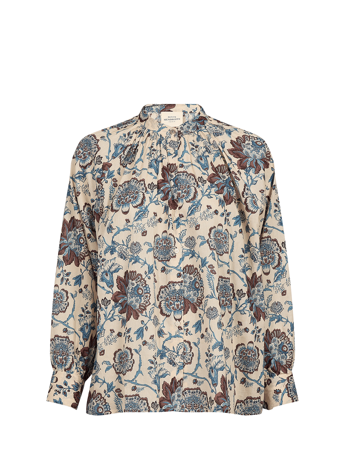 Chemise à col rond imprimée en coton PETITE MENDIGOTE Beige