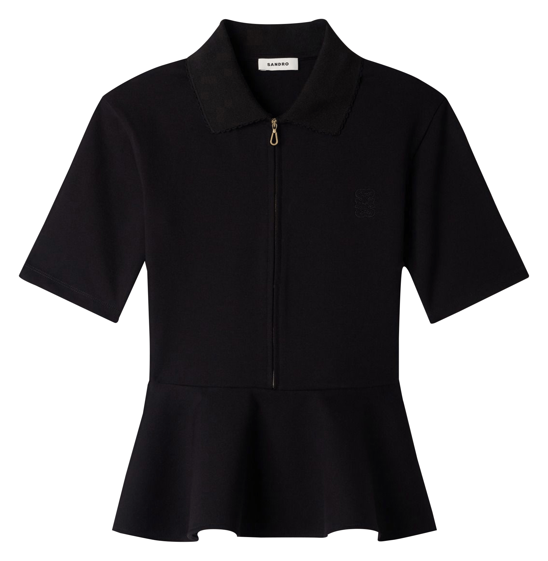 Top cintré zippé SANDRO Noir