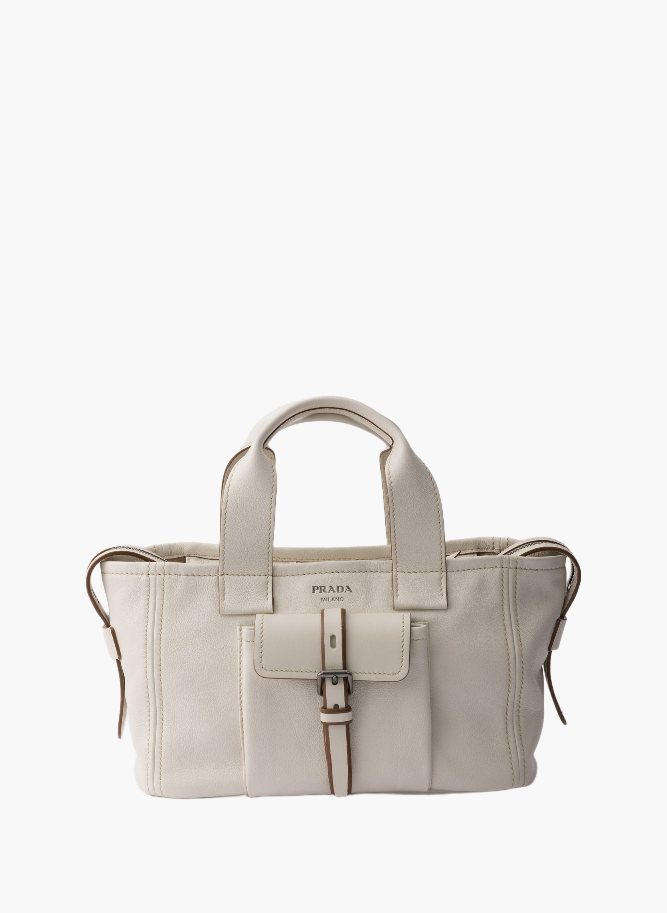 Cabas en cuir prada route PRADA Beige