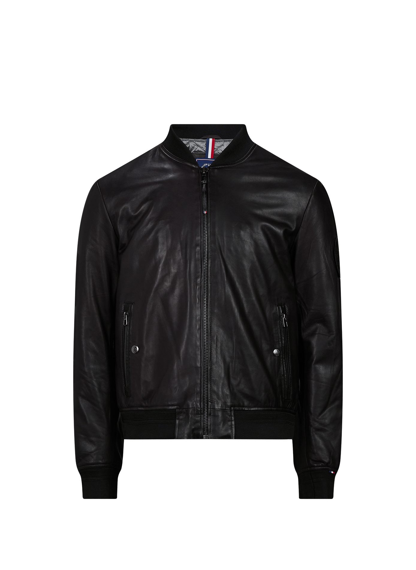 Leather teddy collar jacket PATROUILLE DE FRANCE X REDSKINS Black