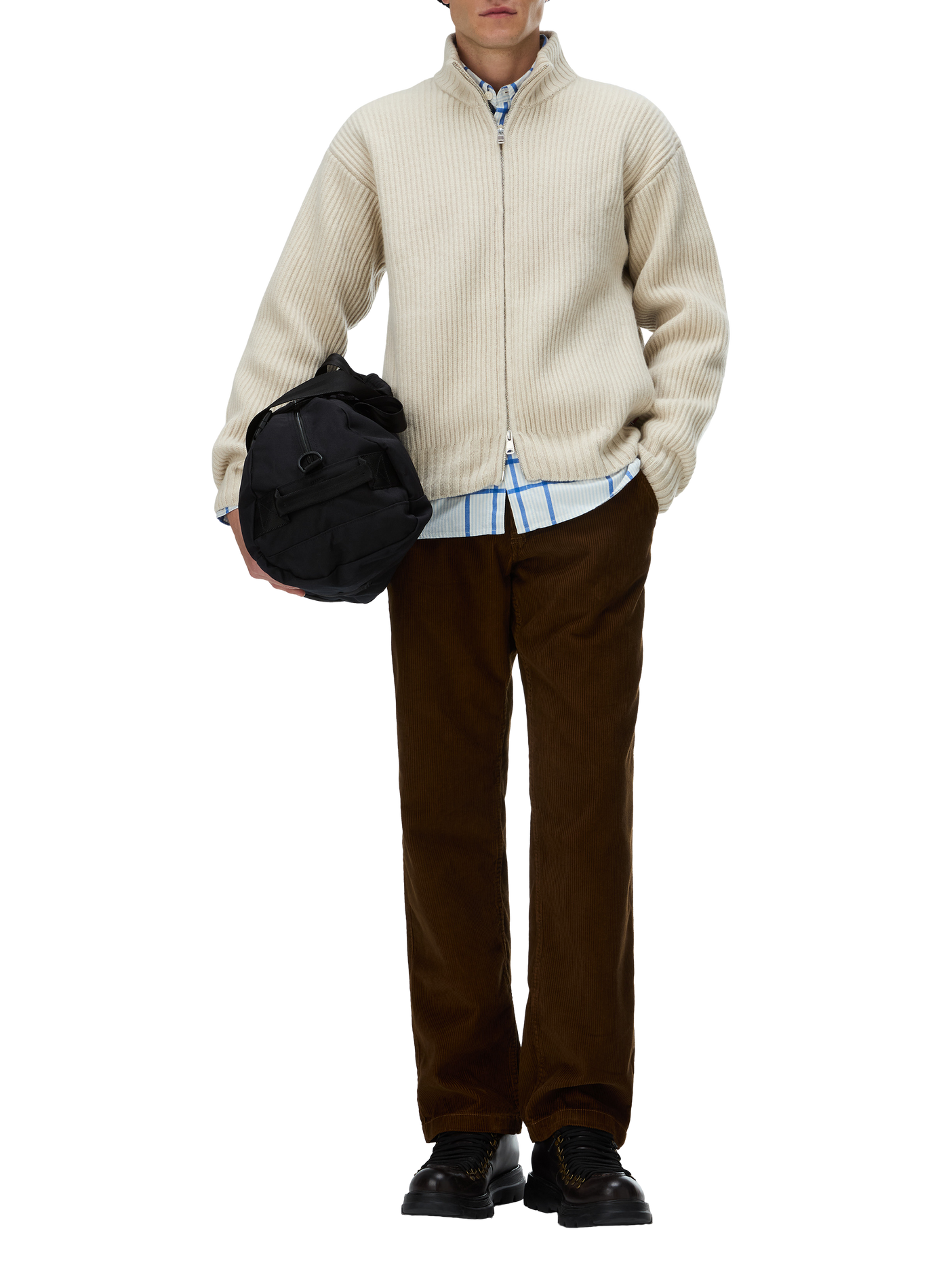 Pantalon droit en velours côtelé NAPAPIJRI Marron