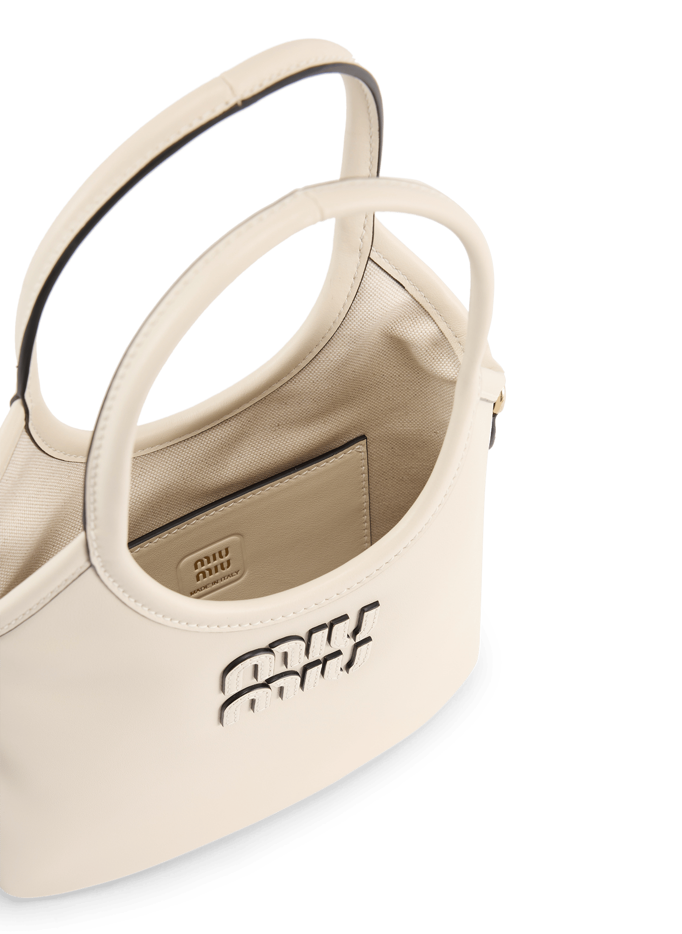 Handtas van leder Ivy MIU MIU Wit