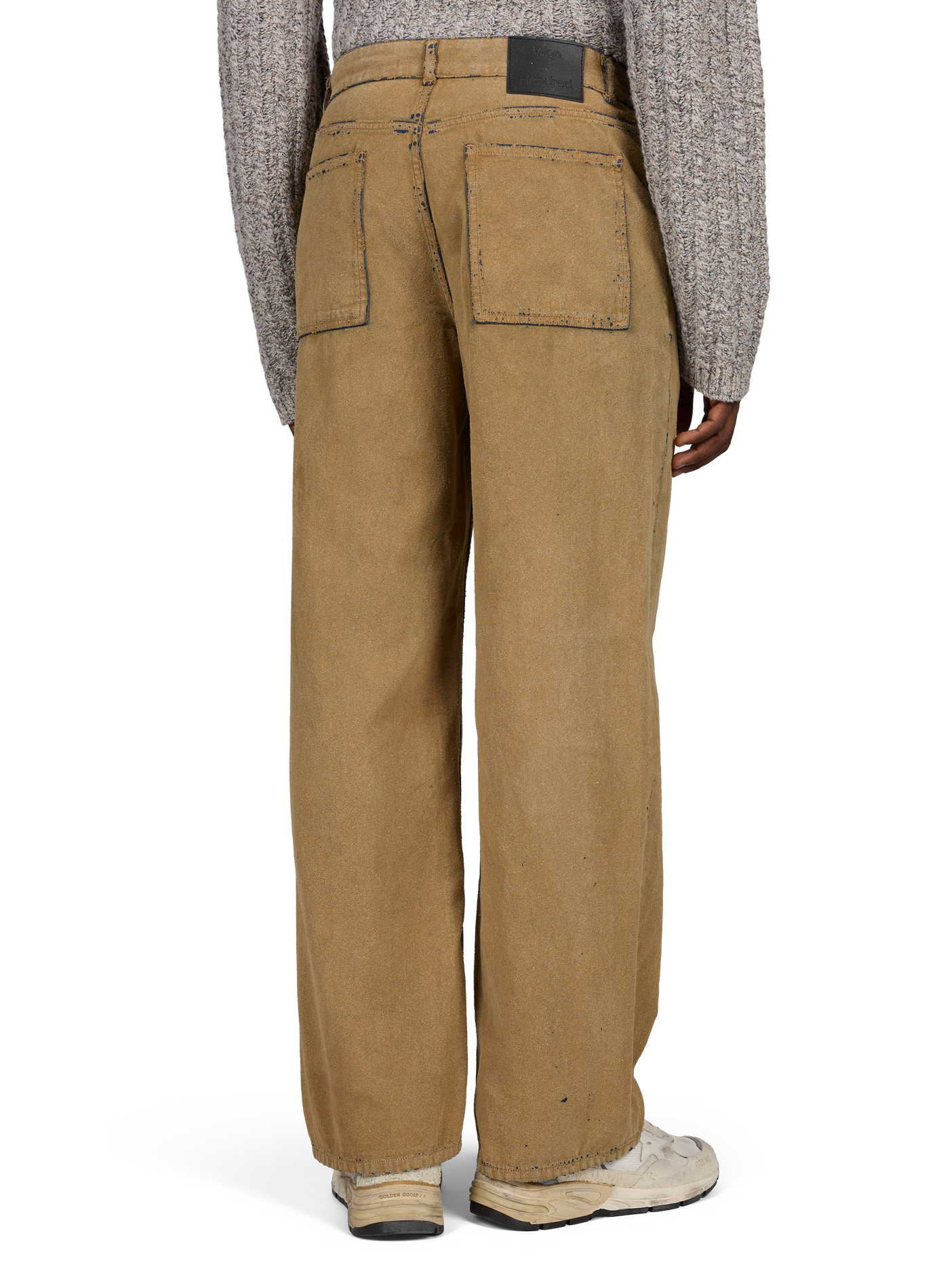 Wide-leg cotton-blend trousers | Beige WON HUNDRED Men