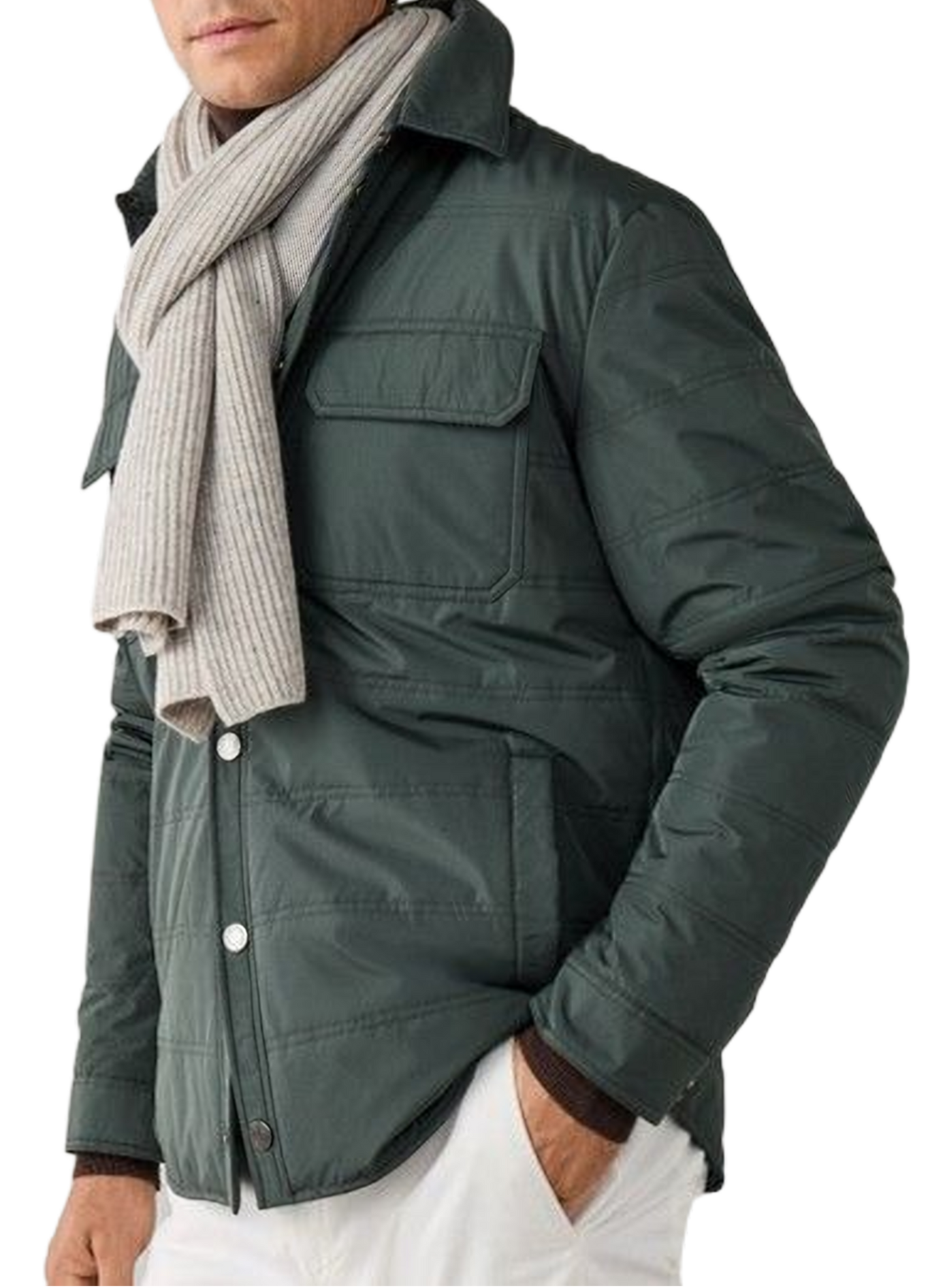 Straight jacket with high collar FACONNABLE Green