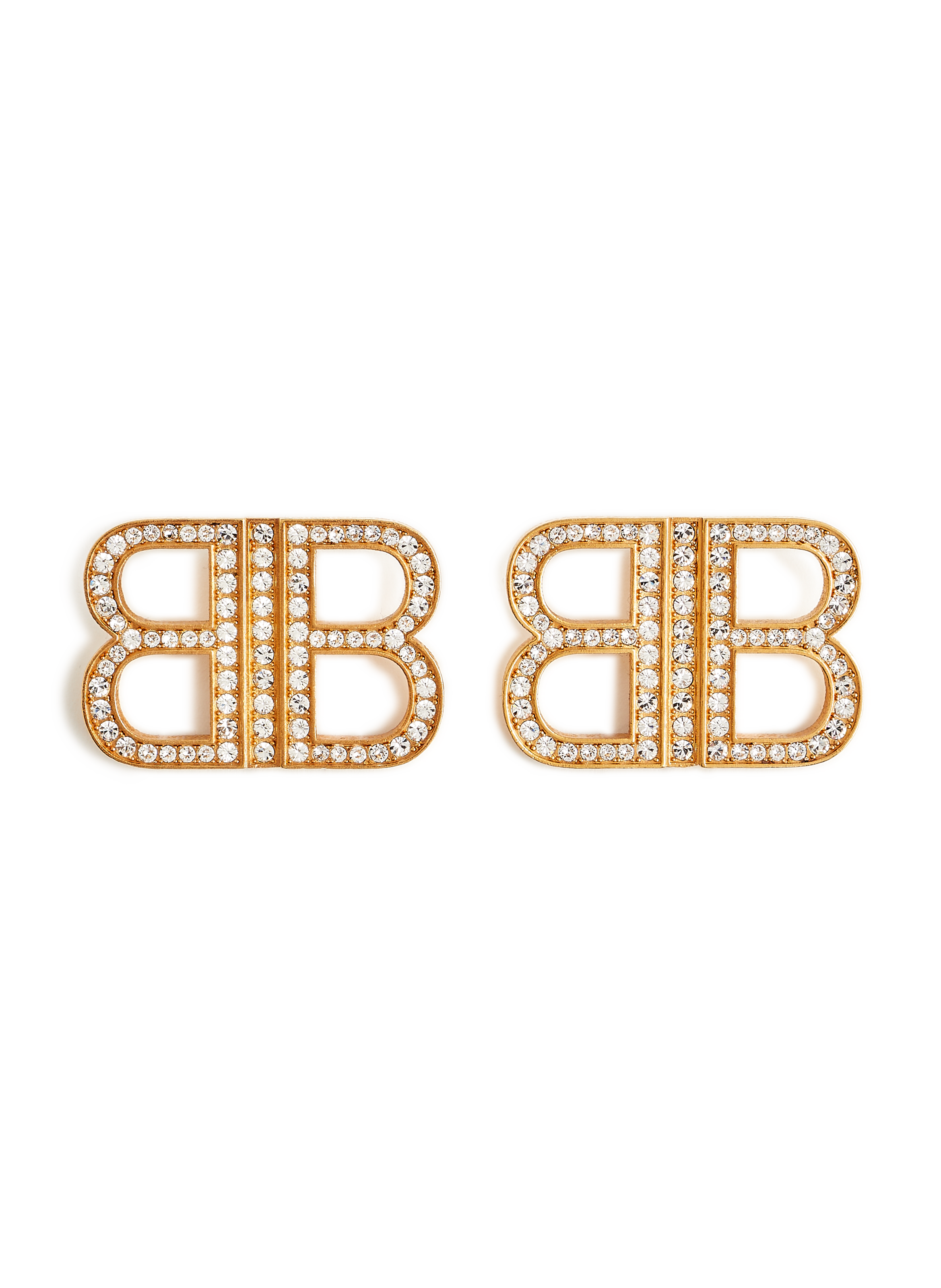 BALENCIAGA BB rhinestone earrings Multicolour