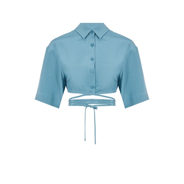 Chemise courte en soie