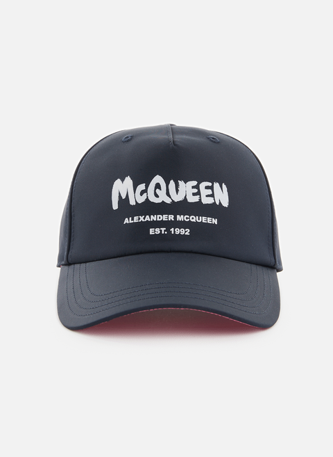 McQueen-Mütze, blaues Graffiti, Alexander McQueen 