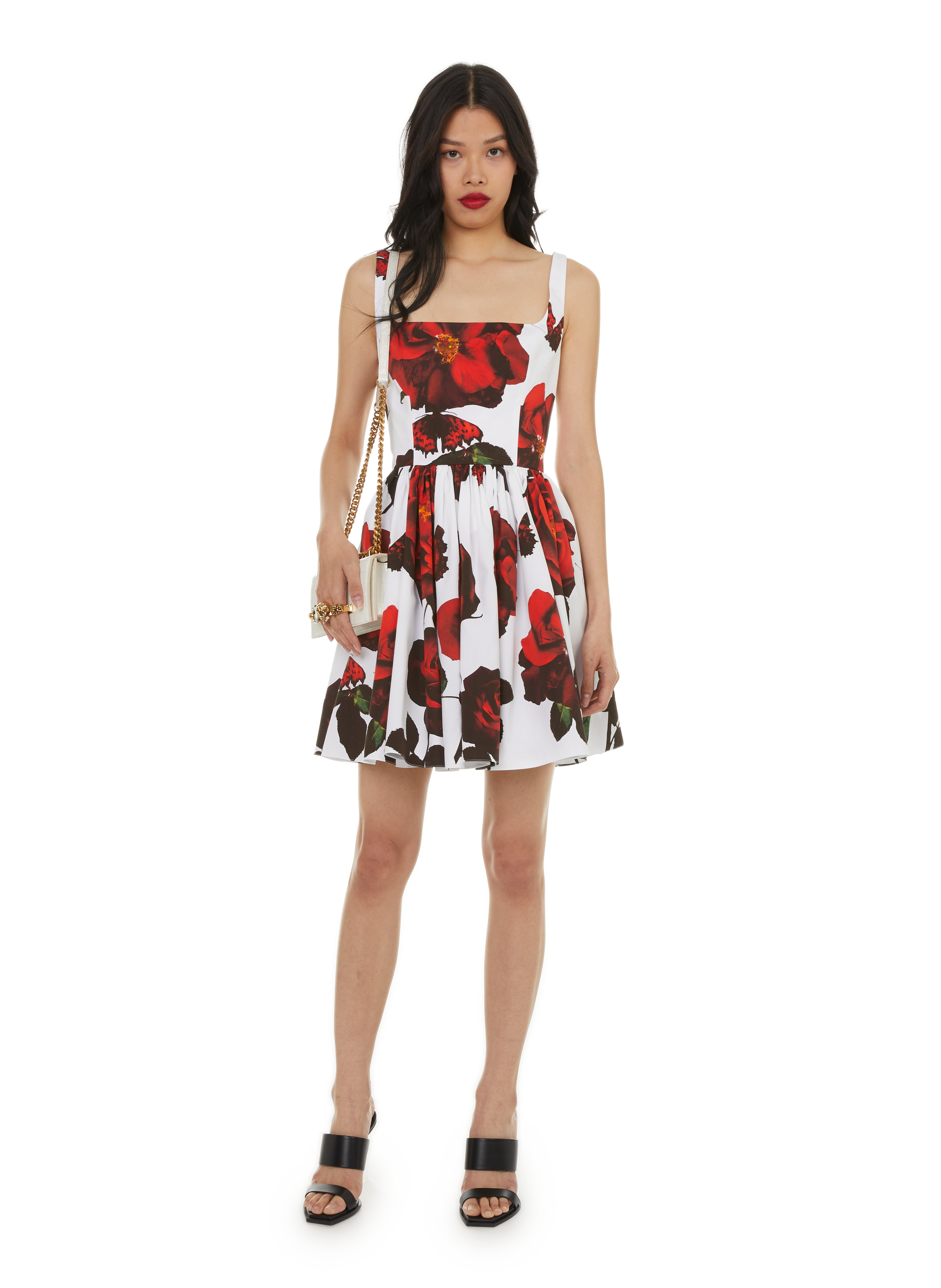 ALEXANDER MCQUEEN Floral cotton mini dress Multicolour