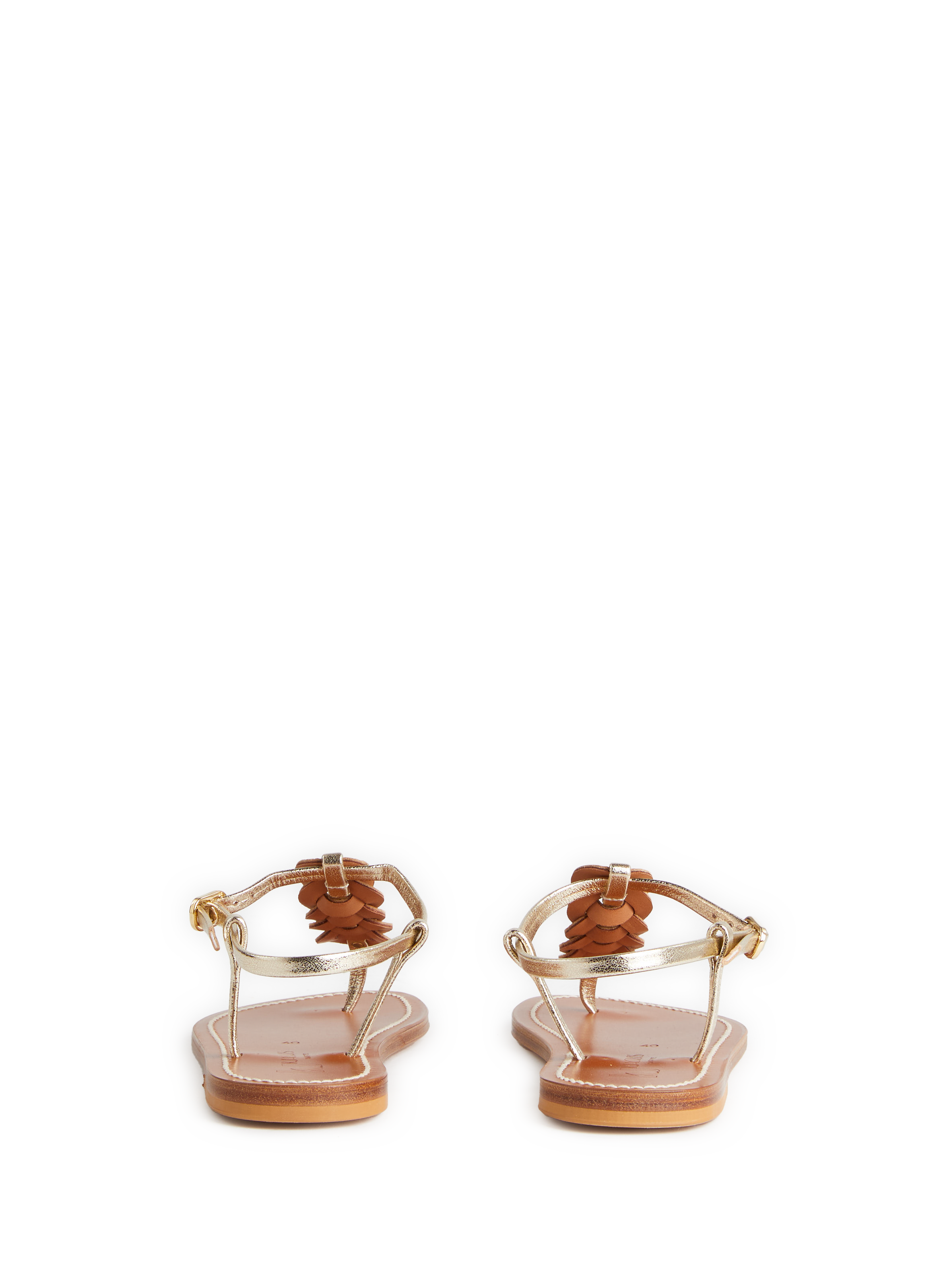 Sandales plates métallisées K. JACQUES Doré