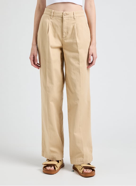 Pantalon droit en coton Beige by GUESS GUESS Pantalon droit en coton Beige