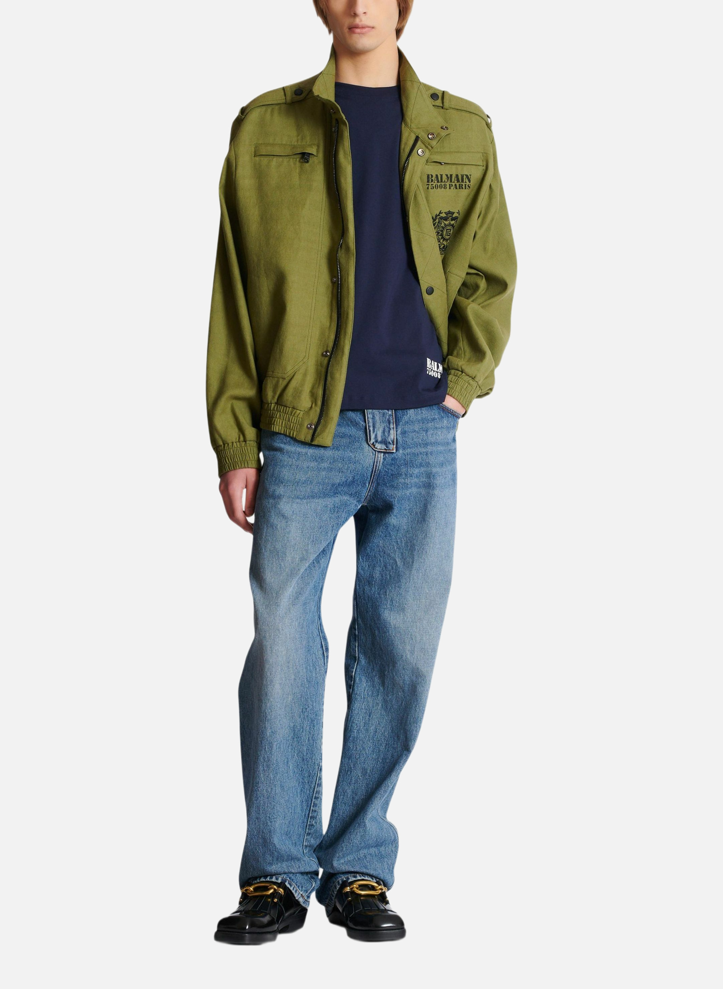 T-shirt imprimé small balmain stamp BALMAIN Bleu