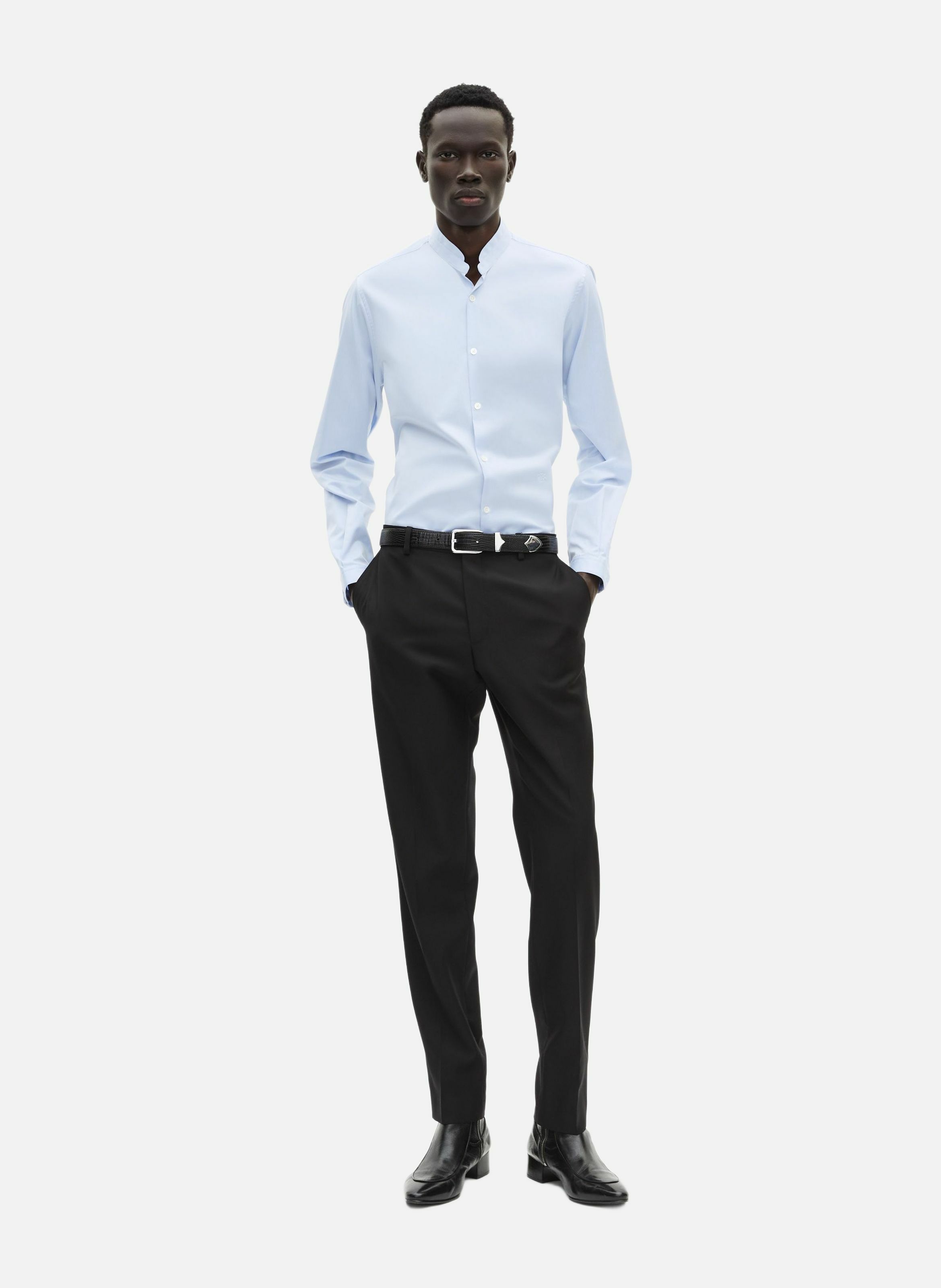 Chemise en coton col officier THE KOOPLES Bleu