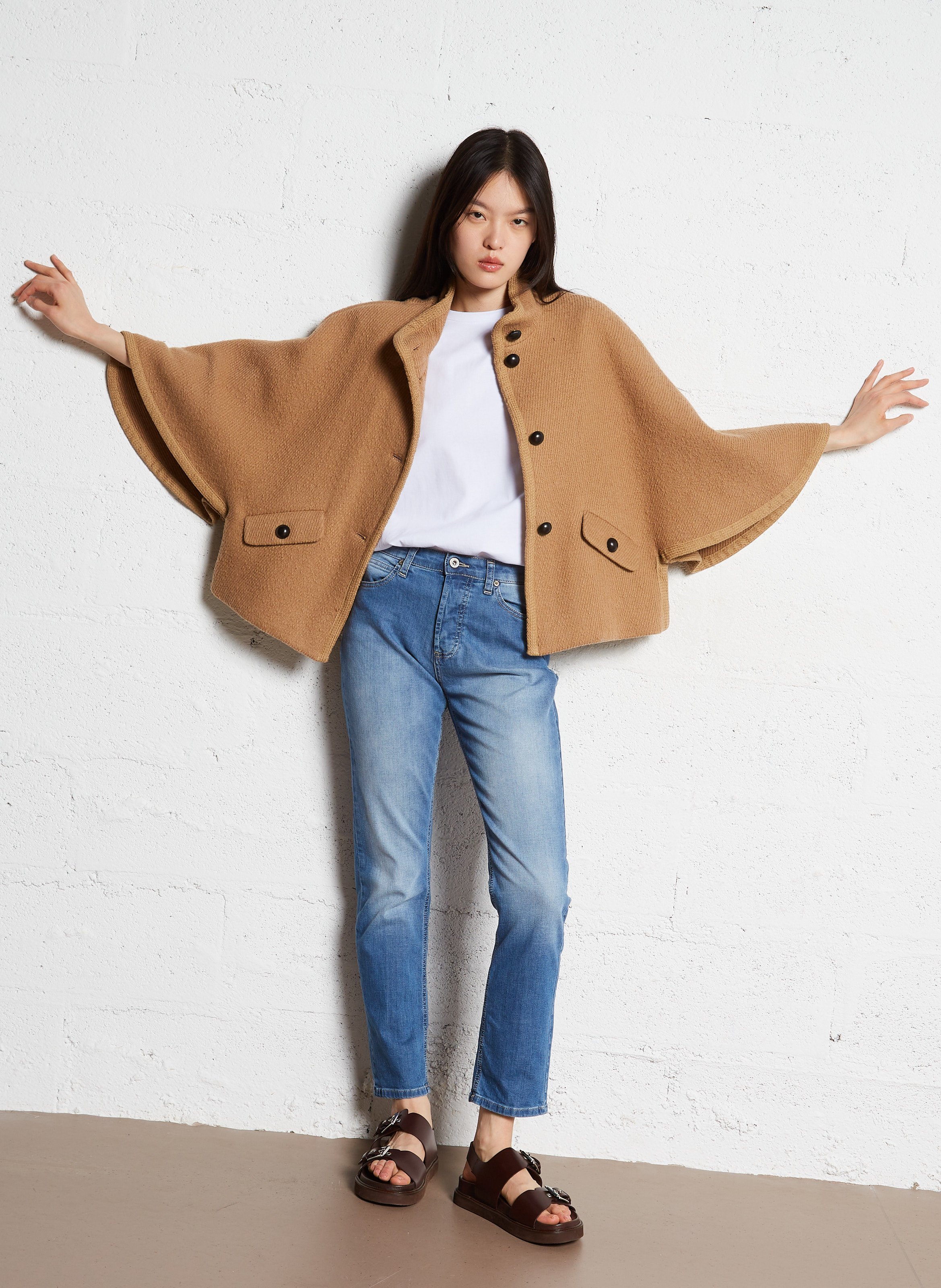 Tee-shirt droit en coton pio BA&SH Blanc