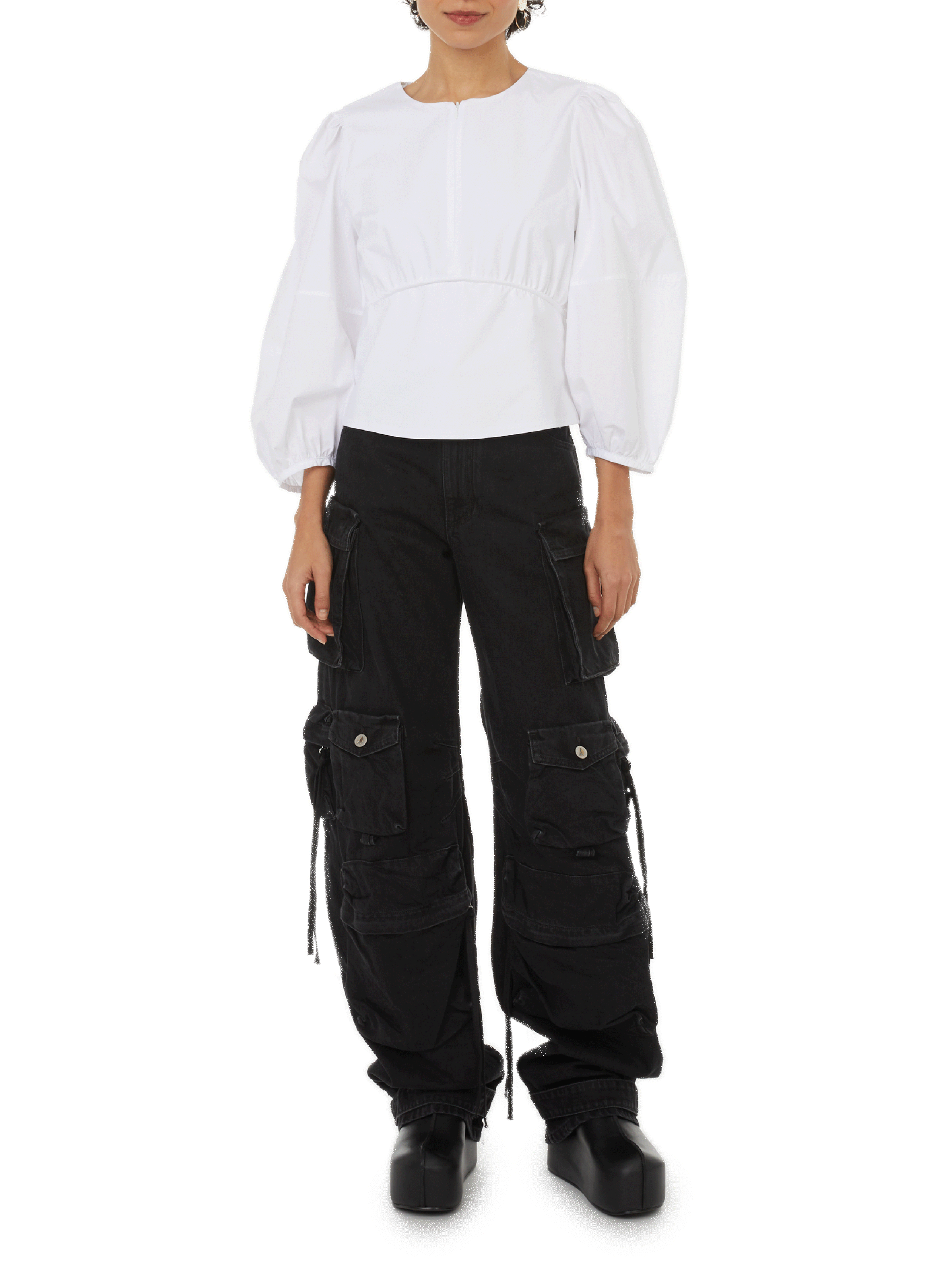 Top à manches ballon CAES Blanc