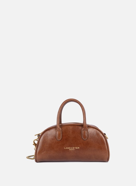 Mini sac à main bowling - rétro bow Marron by LANCASTER LANCASTER Mini sac à main bowling - rétro bow Marron