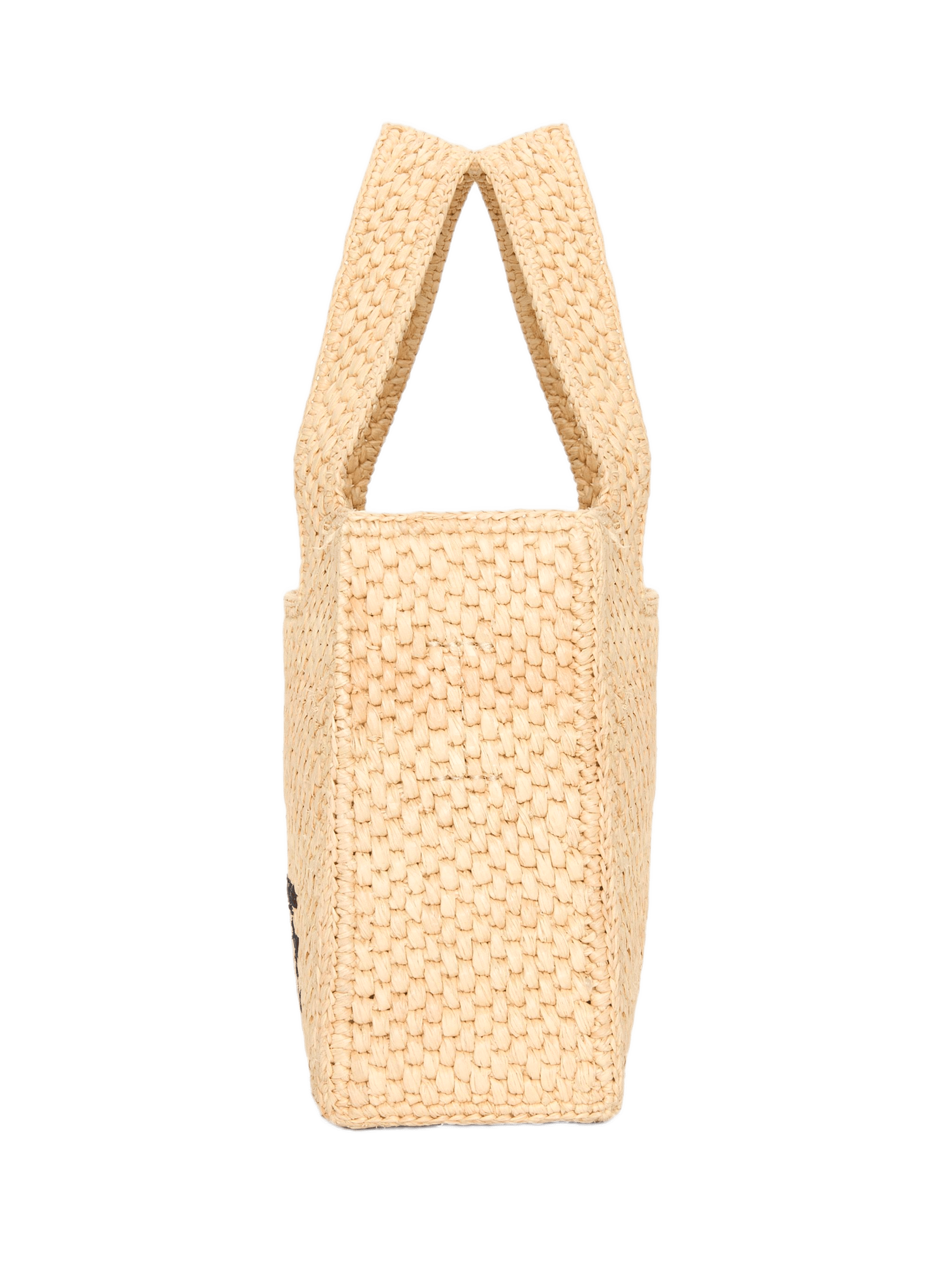 Mini LOEWE Font Tote in raffia LOEWE Beige