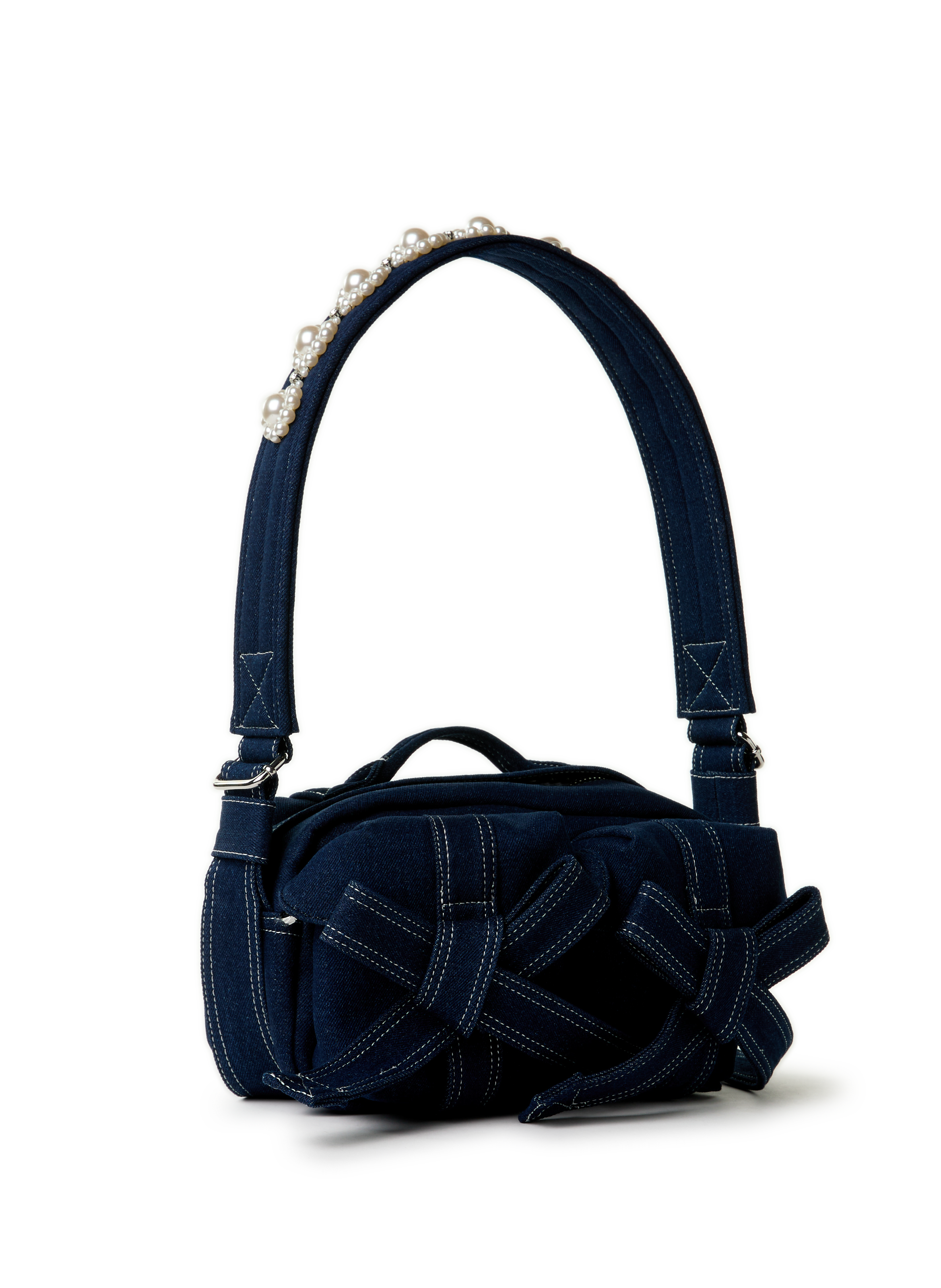 Shoulder bag with beaded bow SIMONE ROCHA Blue