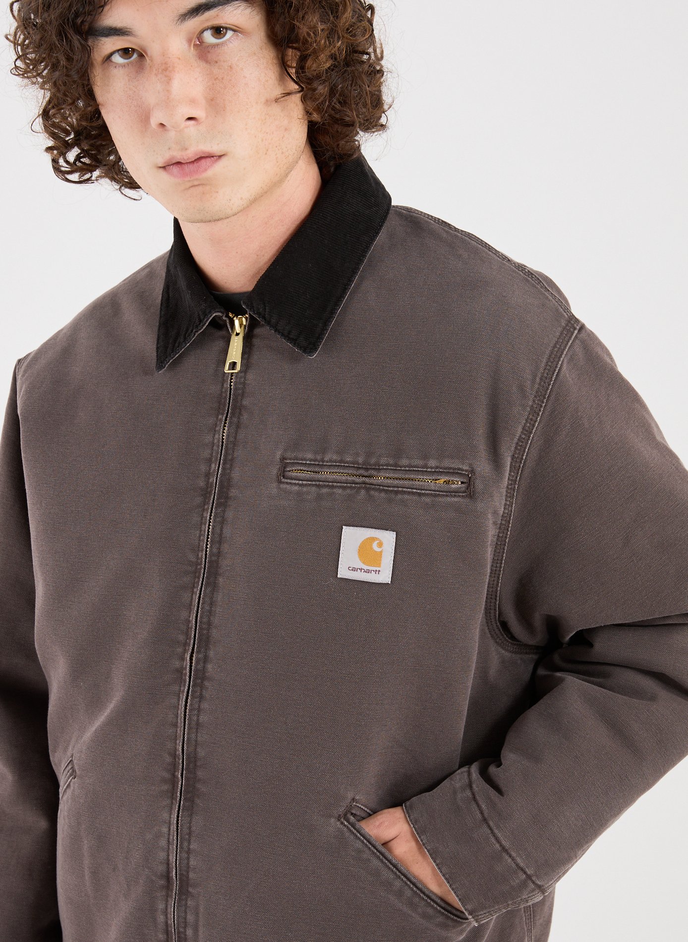 Veste ample à col contrasté en coton CARHARTT WIP Marron