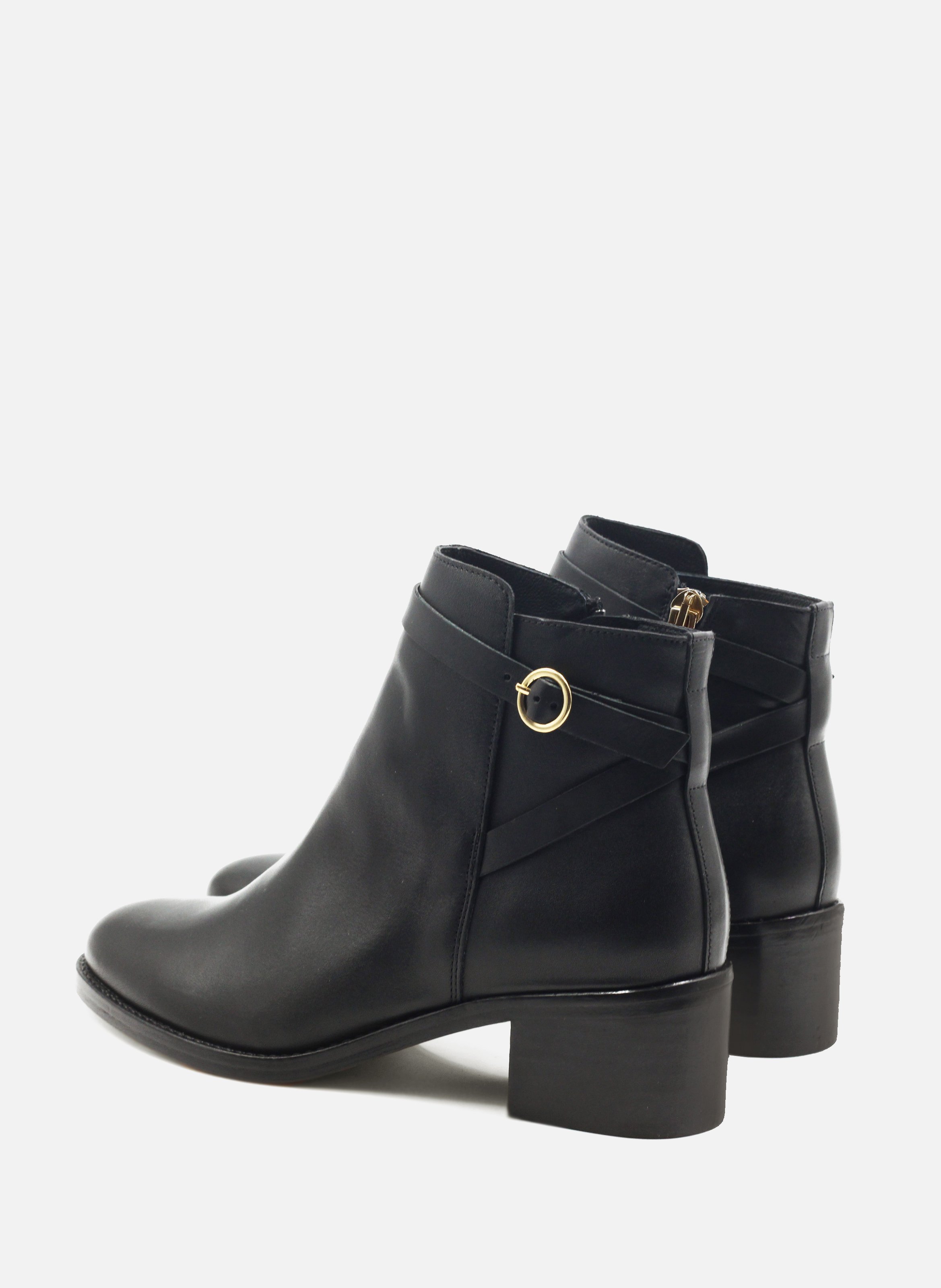 Bottines cavalières cuir lisse JULES & JENN Noir
