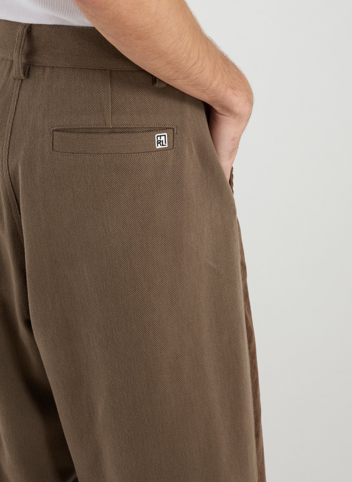 Bi-material carrot pants in cotton MERELY MADE Brown