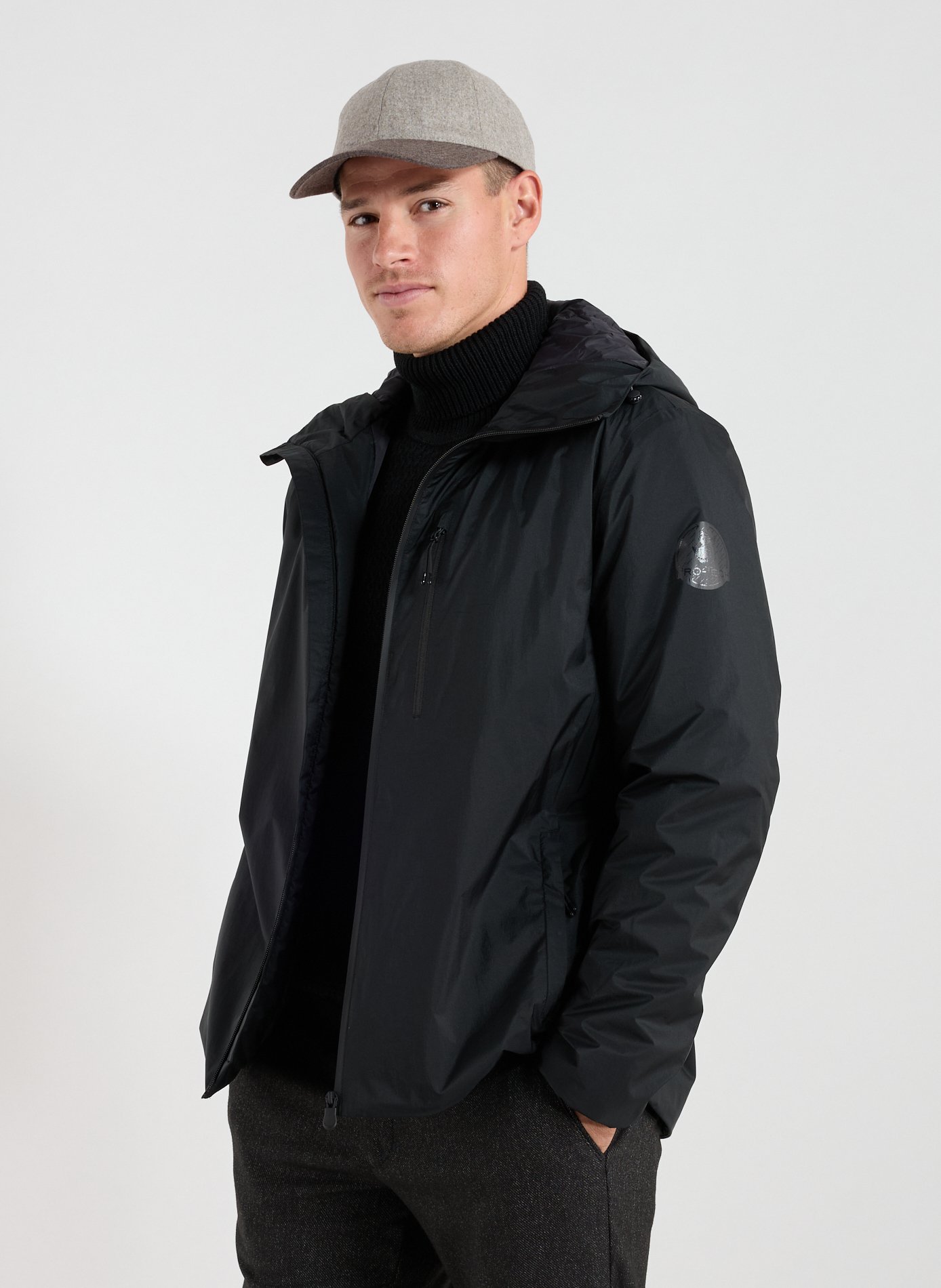 SAVE THE DUCK High-neck hooded parka Black
