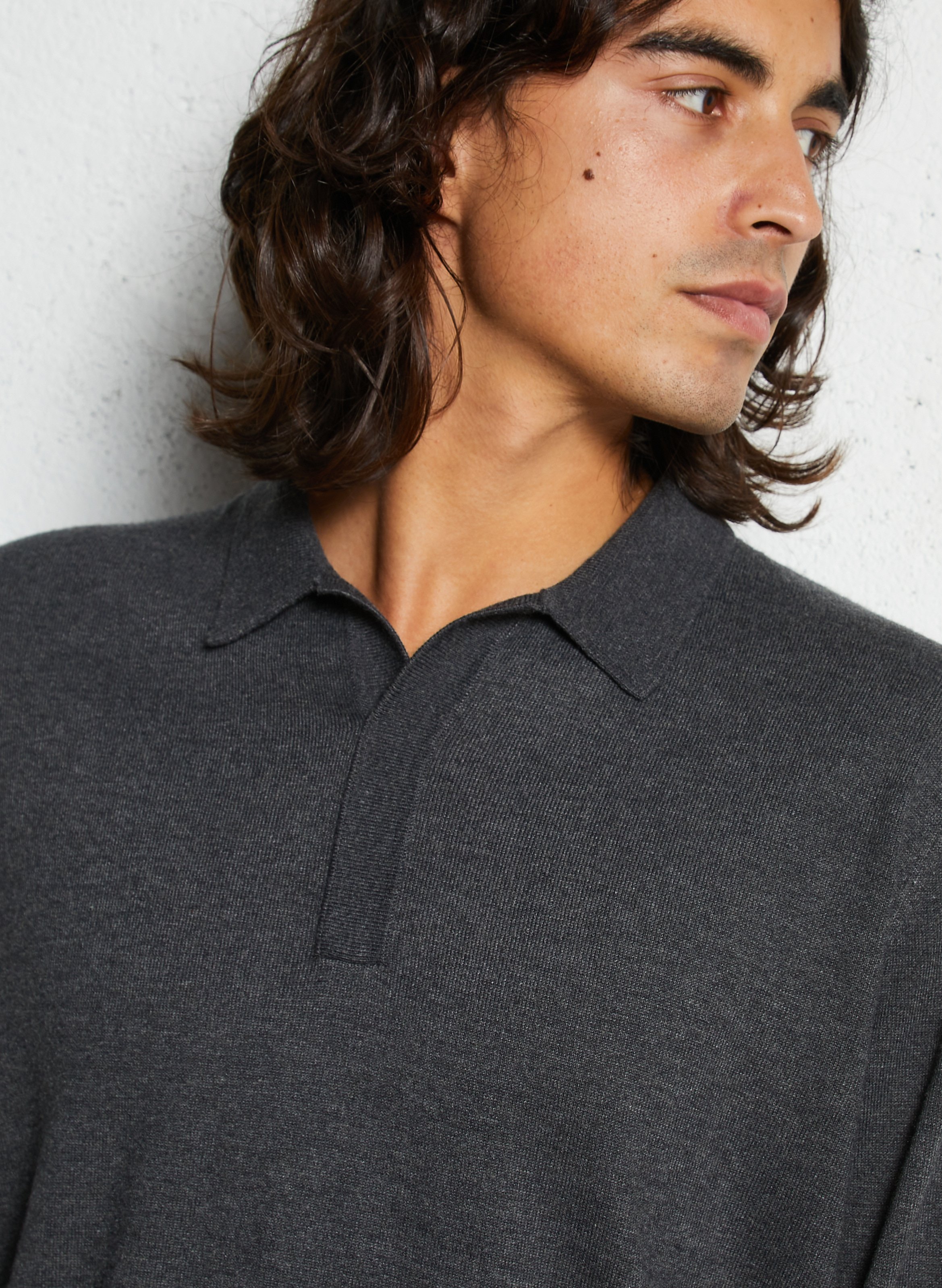 Pull col polo IKKS Gris