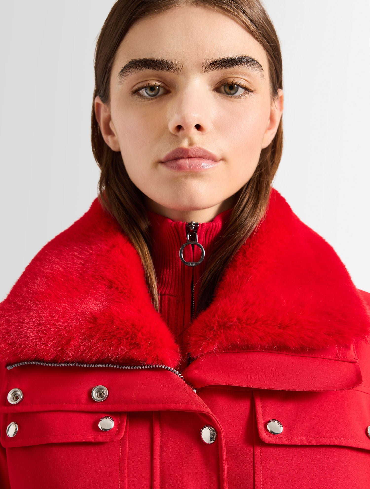 Veste de ski dessa col tailleur coupe regular FUSALP Rouge