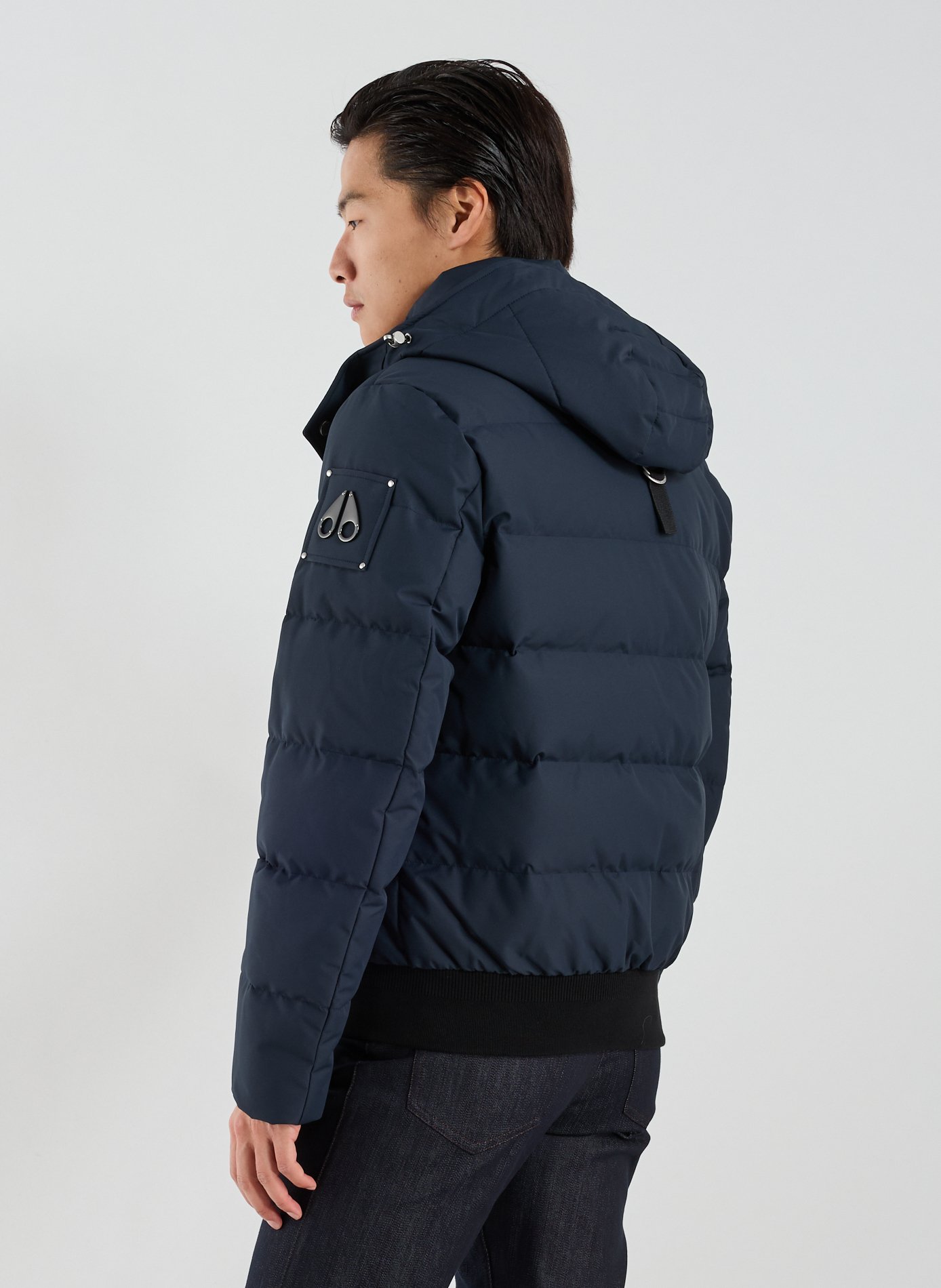 Quilted hooded puffer jacket MOOSE KNUCKLES Blue