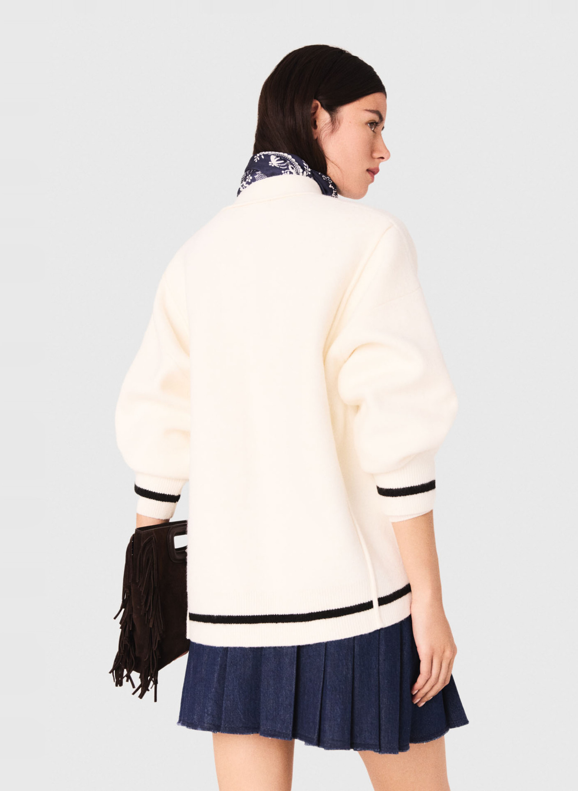 Gilet col v MAJE Beige