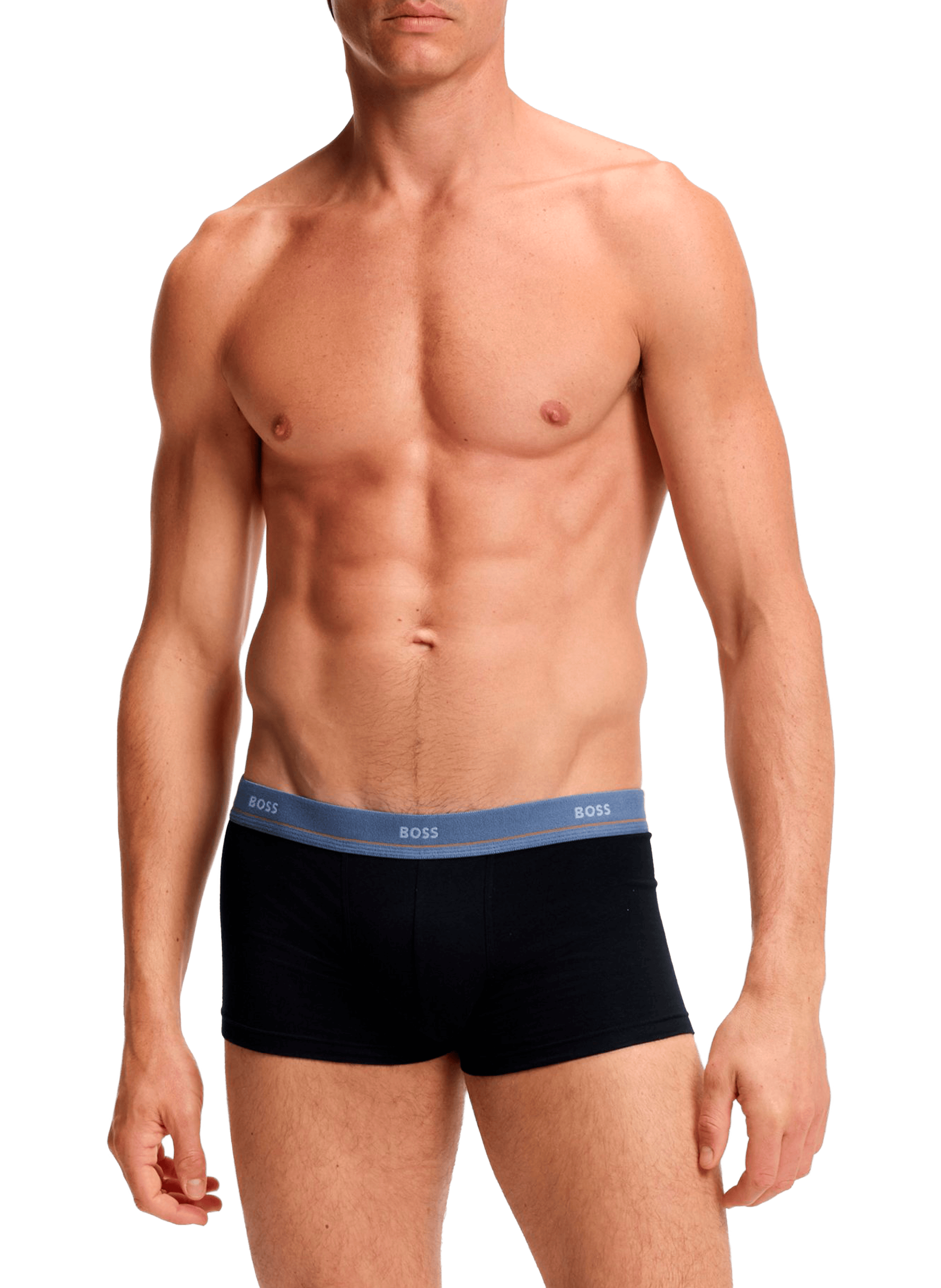 Set of 5 plain boxers in blended cotton BOSS Black