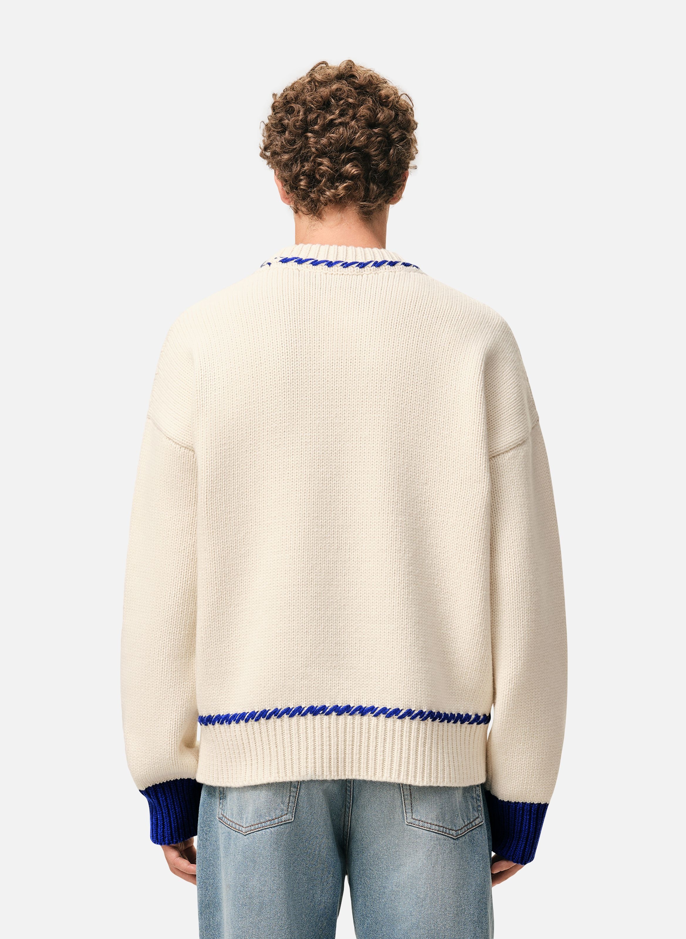 Pull col rond ami de coeur unisexe en laine AMI PARIS Blanc