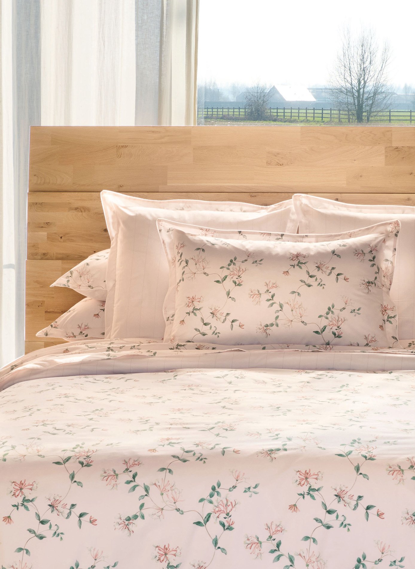 Taie d'oreiller nature ANNE DE SOLENE Rose