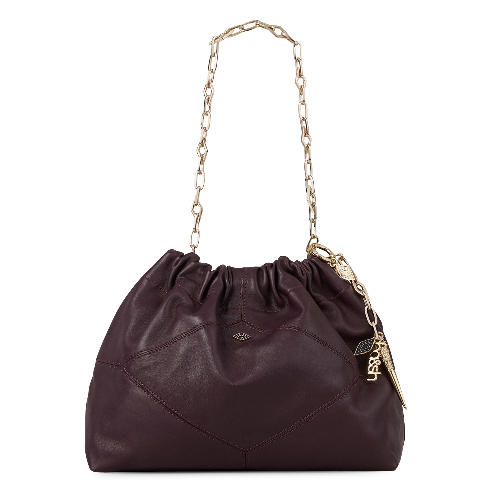 Sac épaule en cuir mini june tote BA&SH Violet