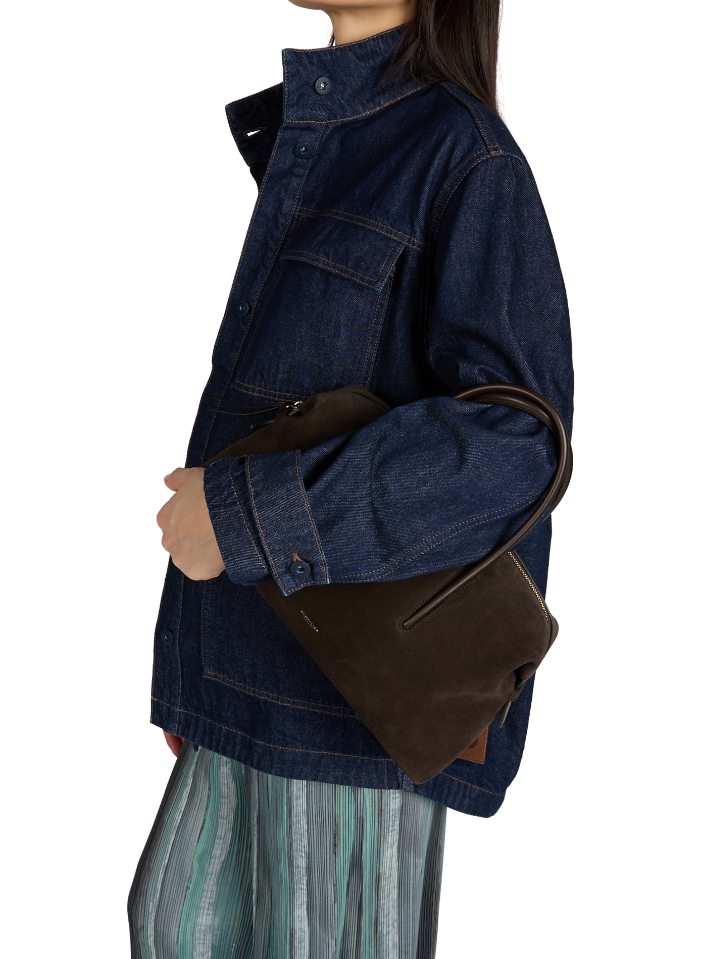 <p>Handbag The Midi Stockholm in suede leather</p> DEMELLIER LONDON Black