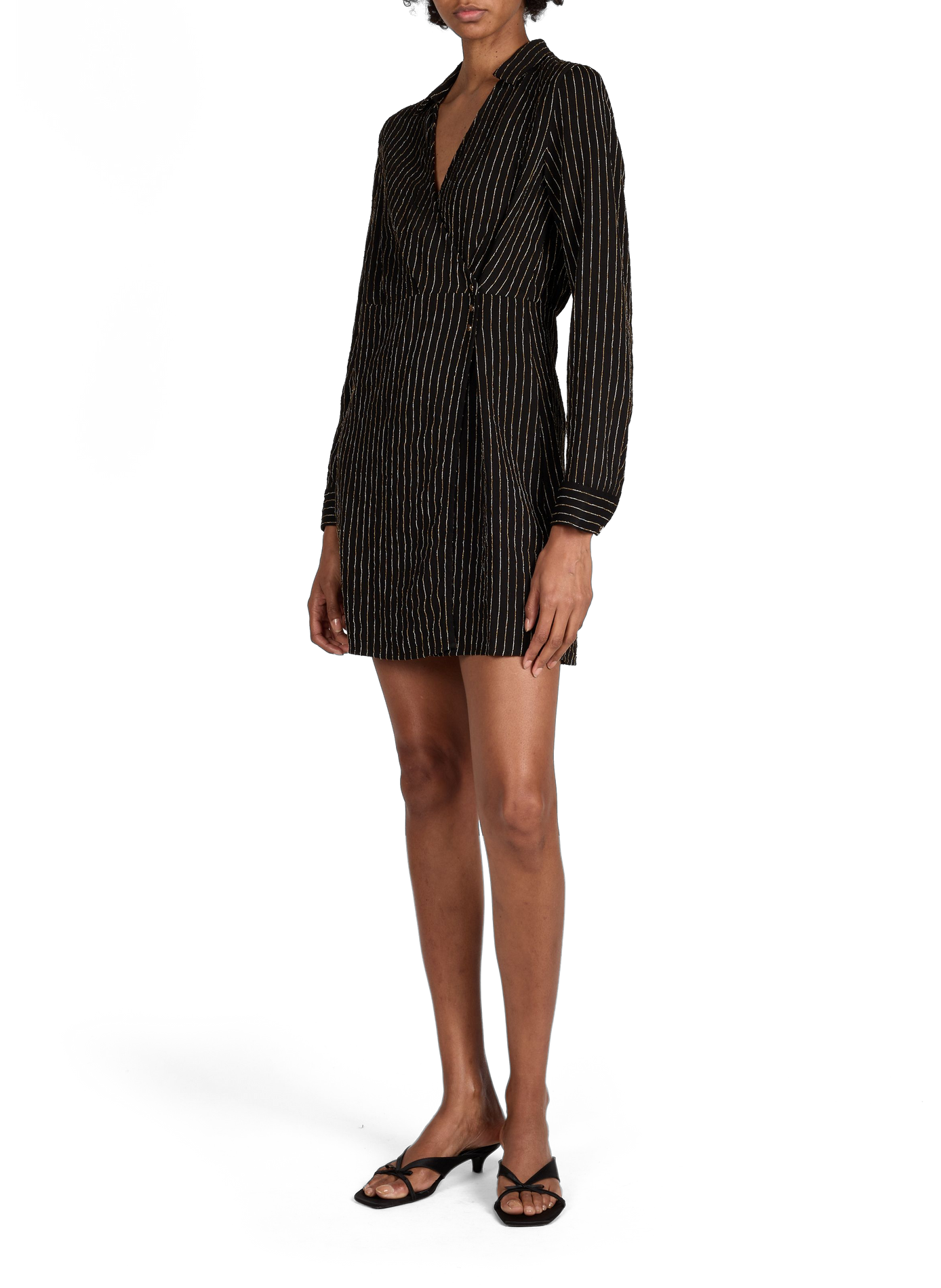 Striped wrap dress VILA Black