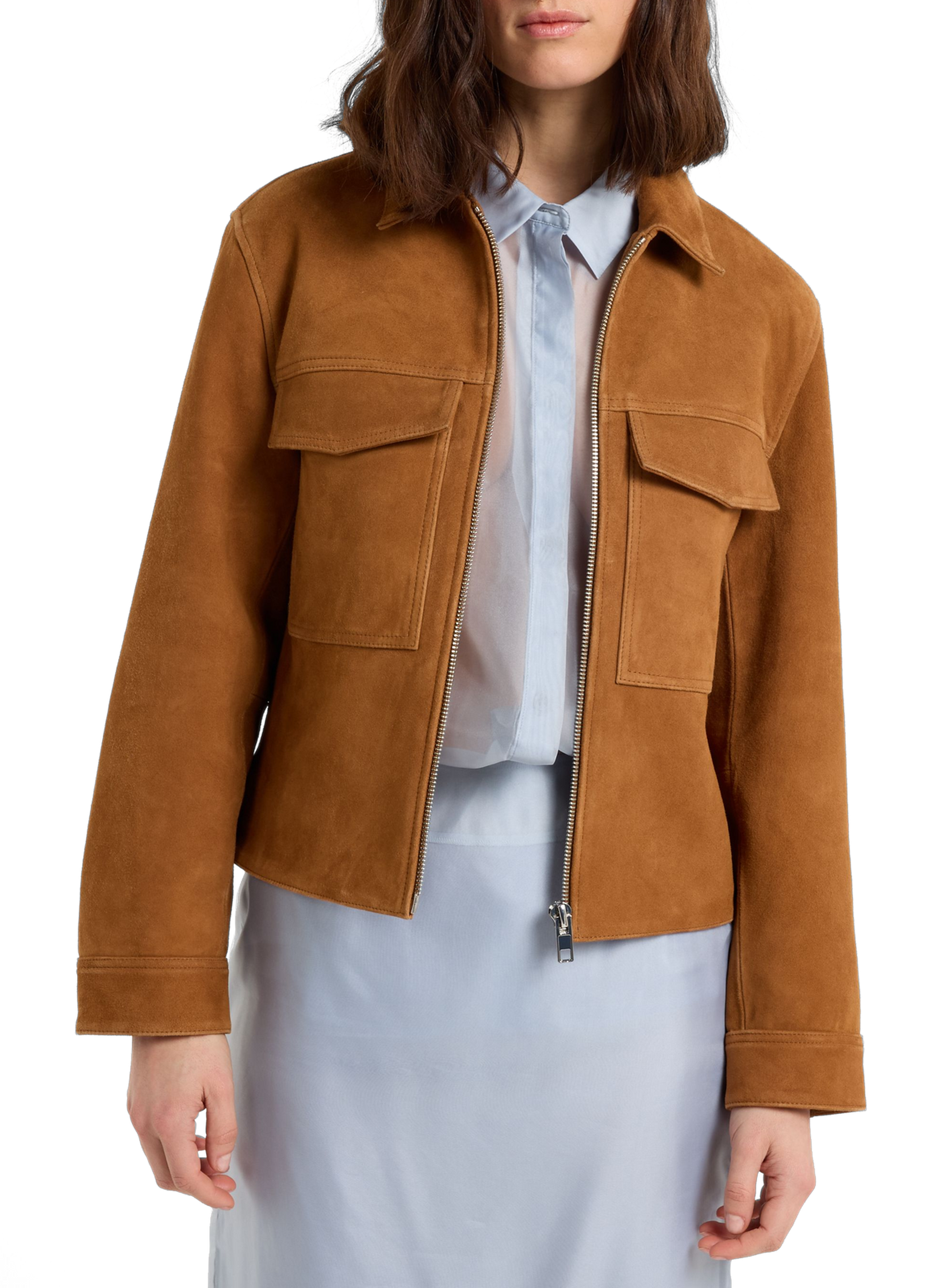 Veste courte Umiu en cuir SAISON 1865 Marron