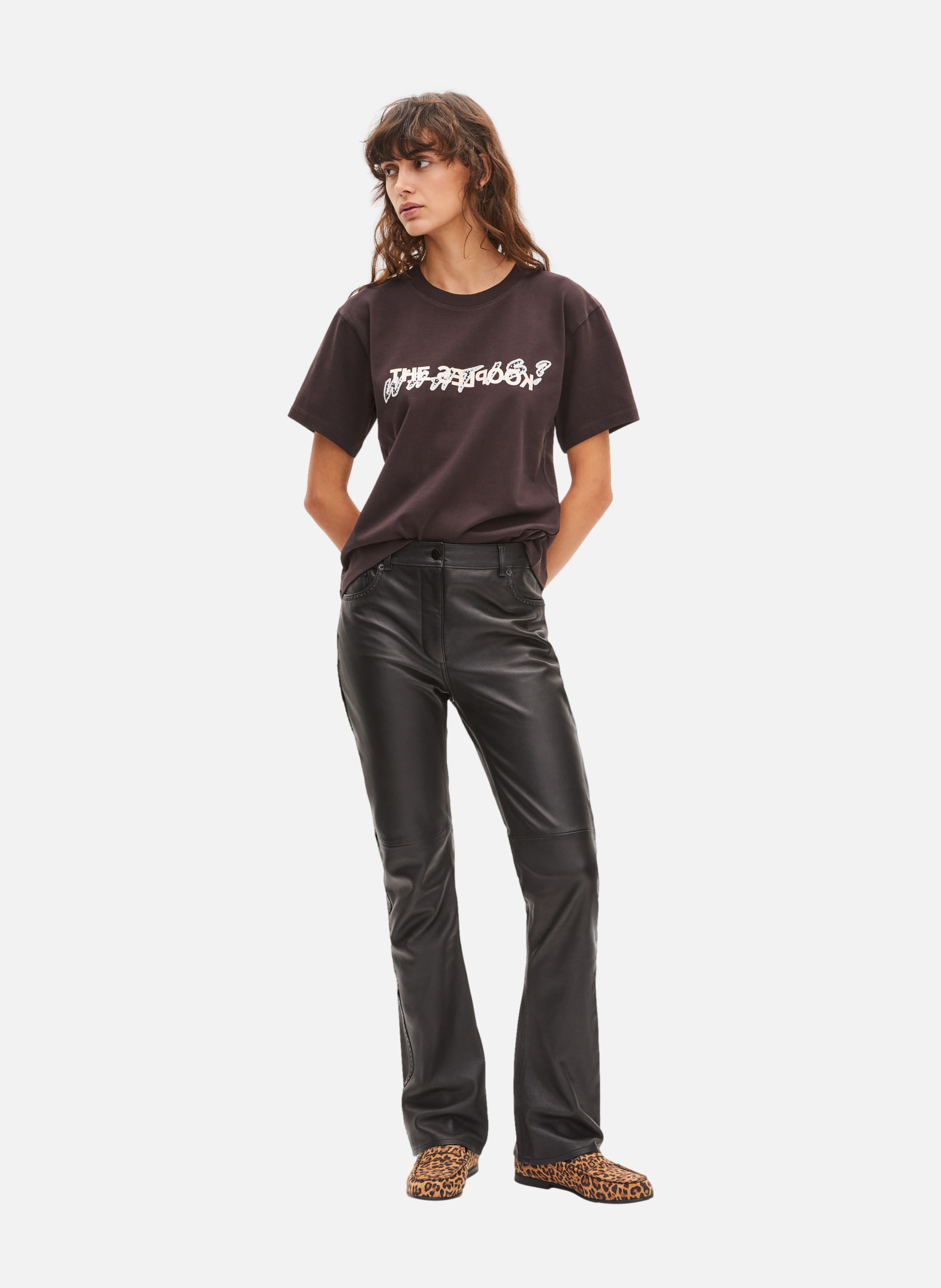 T-shirt what is avec strass THE KOOPLES Marron