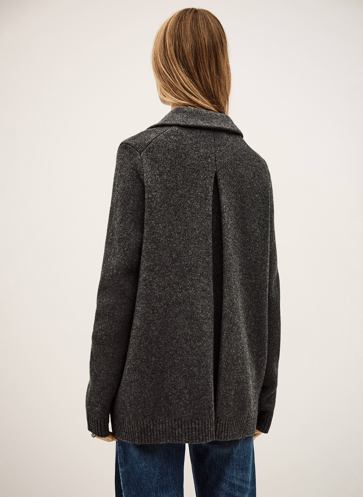 Gilet droit boutonné en laine mélangée vesta BA&SH Noir