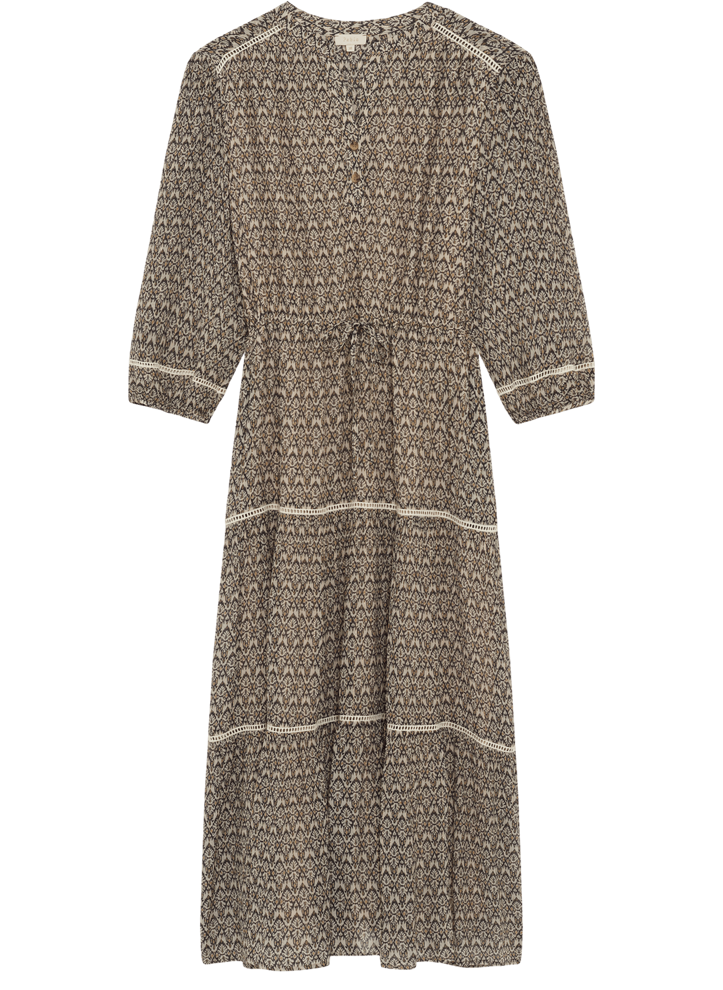 Robe longue imprimé à lurex - appoline PABLO Beige