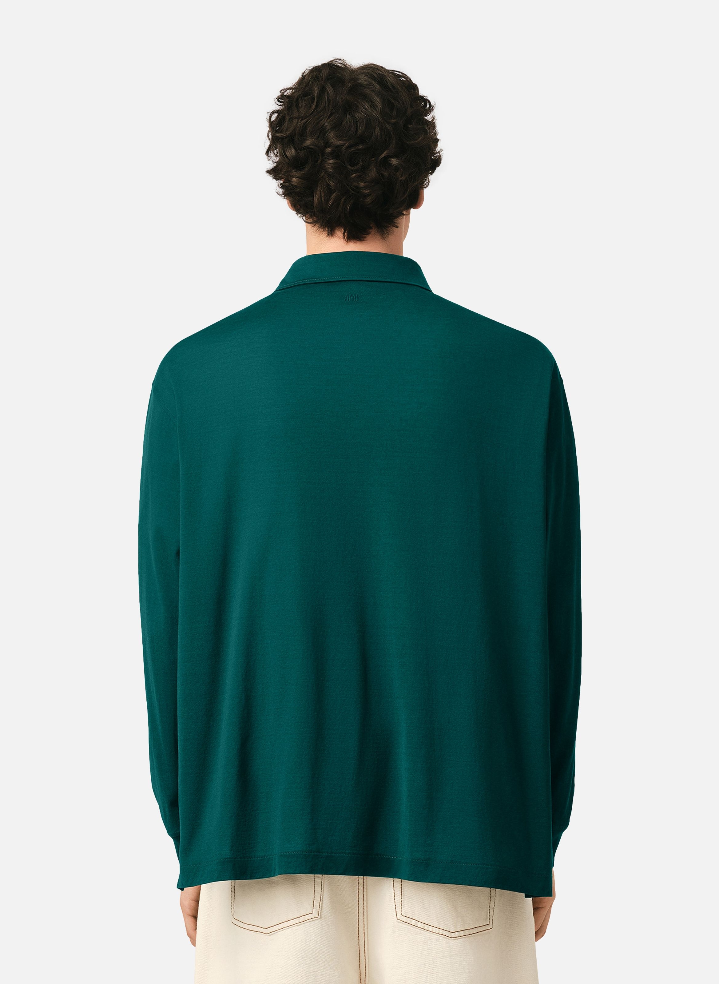 Polo ami de coeur en coton AMI PARIS Vert