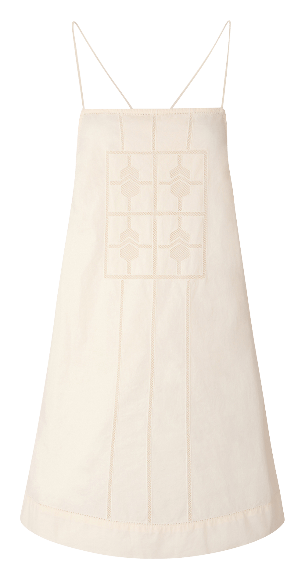 Robe courte encolure carrée en coton brodé azia SESSUN Beige