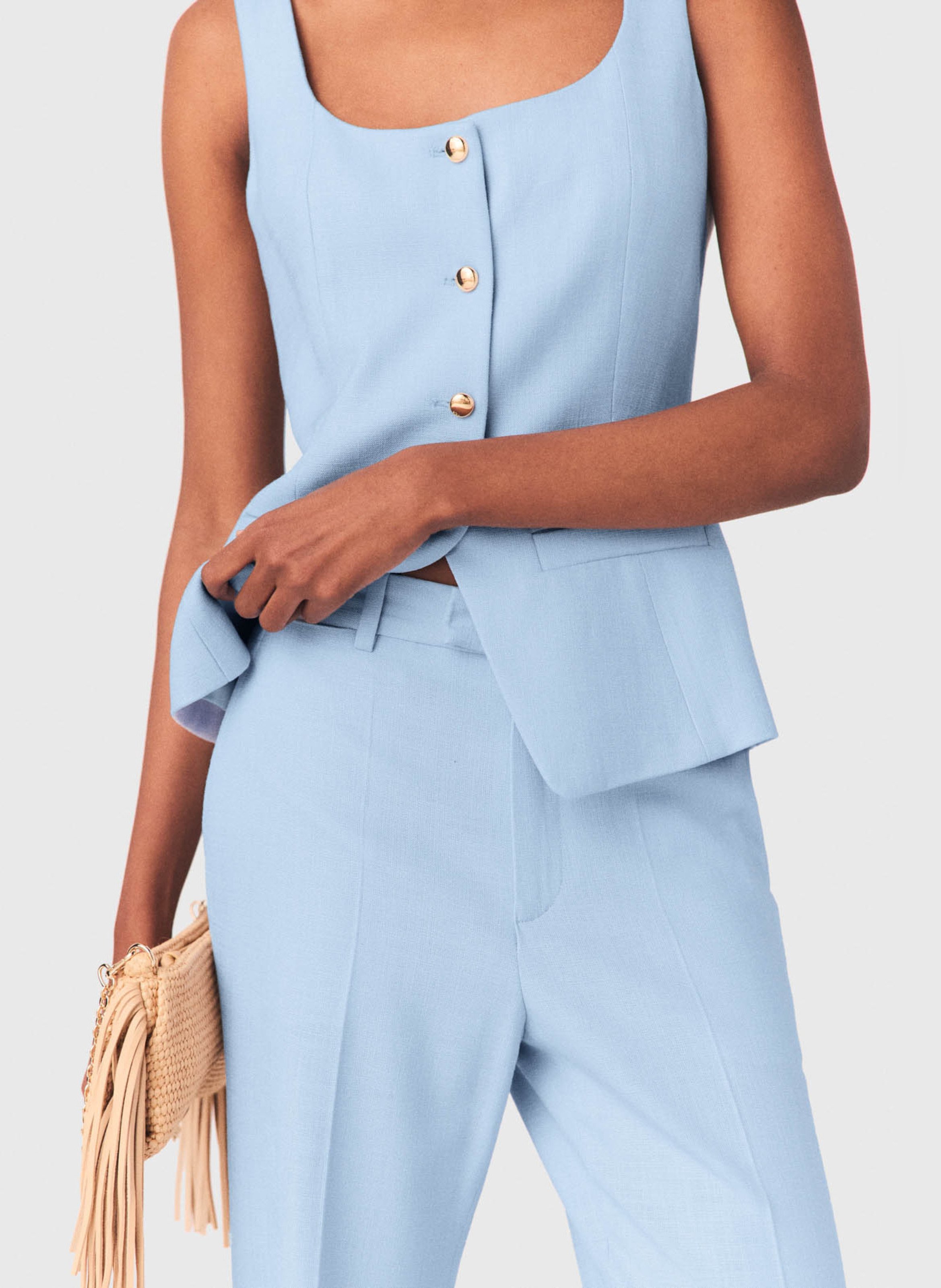 Pantalon de tailleur droit MAJE Bleu