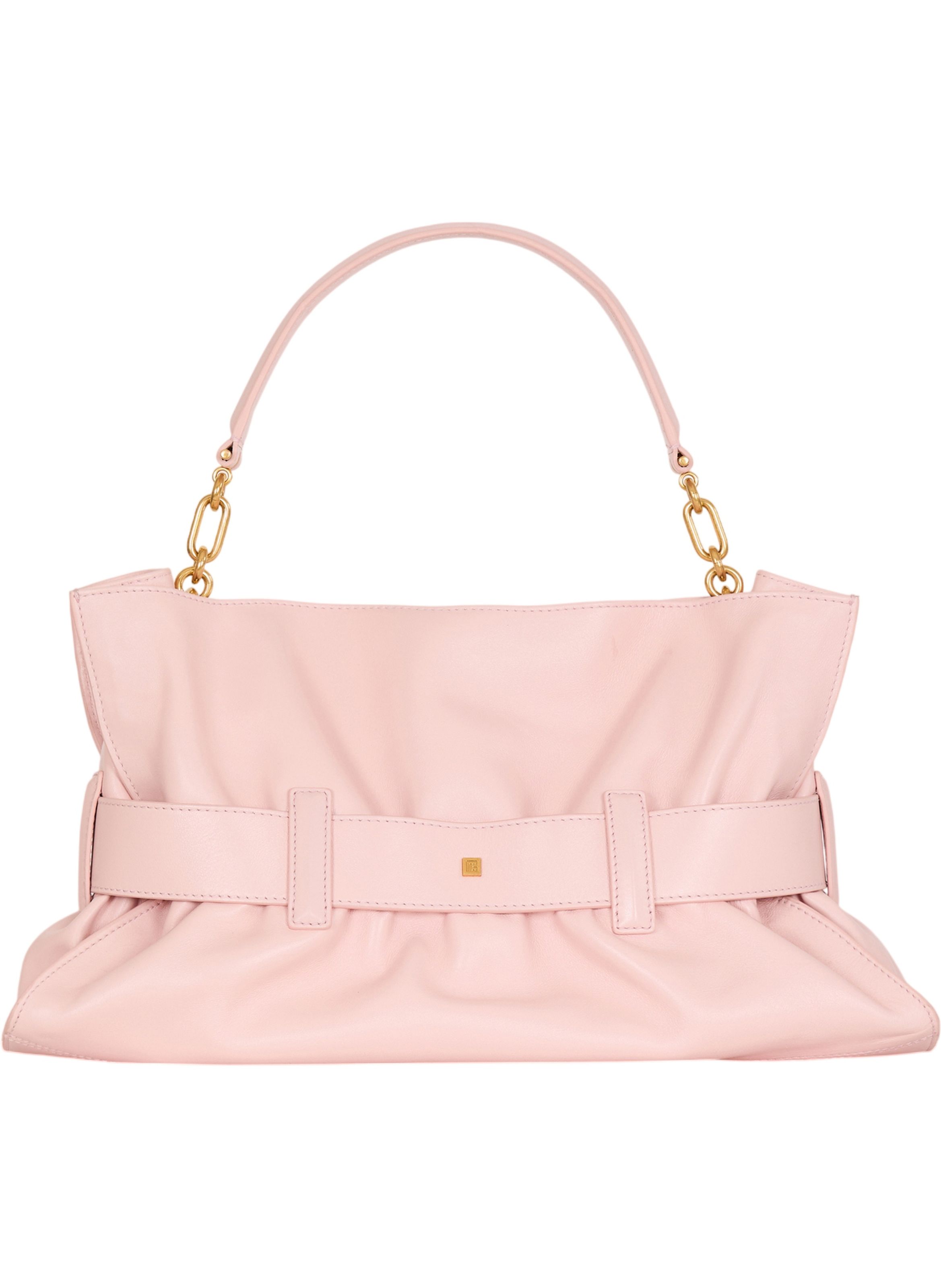 Sac anthem medium en cuir lisse BALMAIN Rose