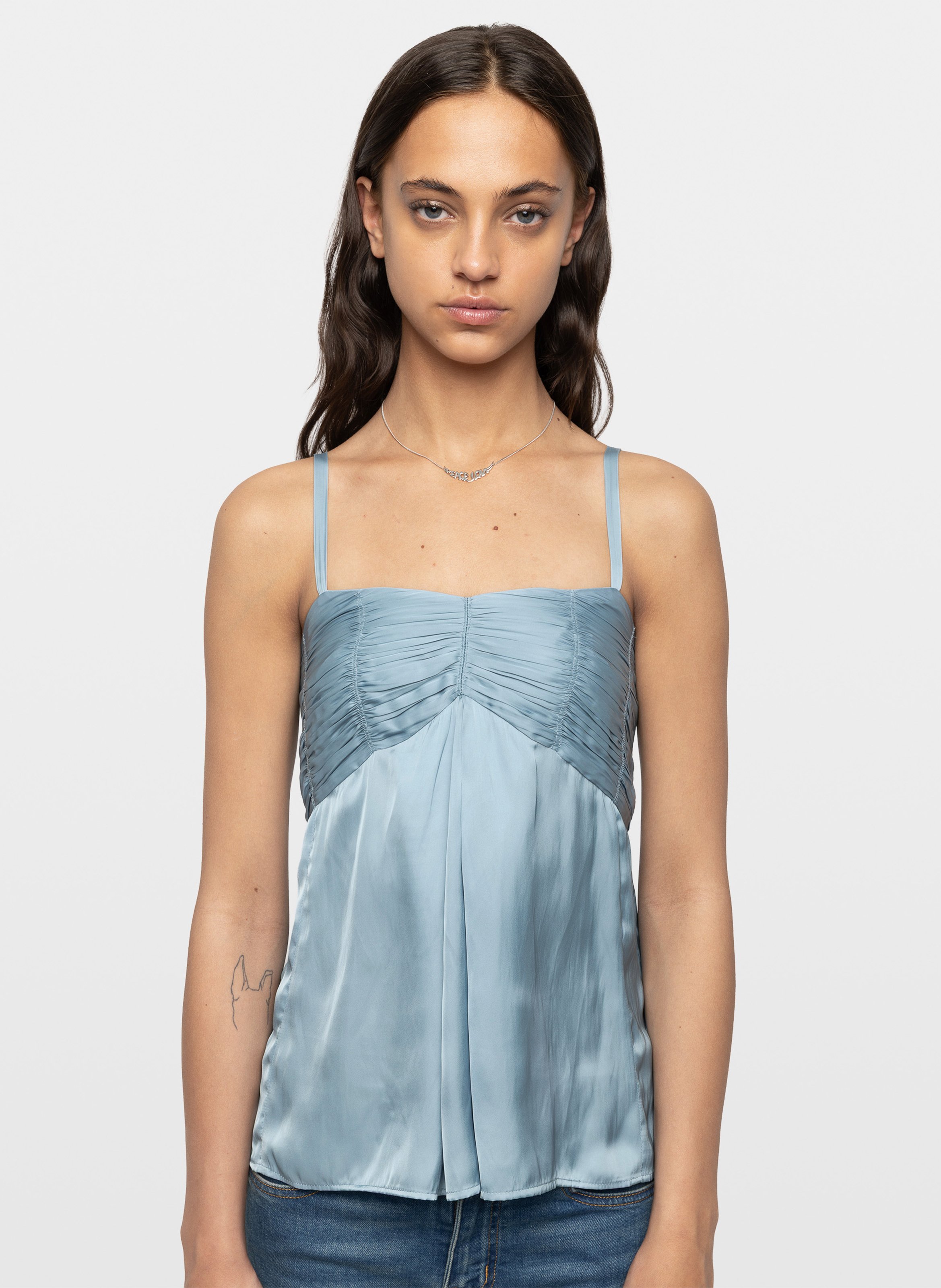 V-neck satin camisole ZADIG&VOLTAIRE Blue