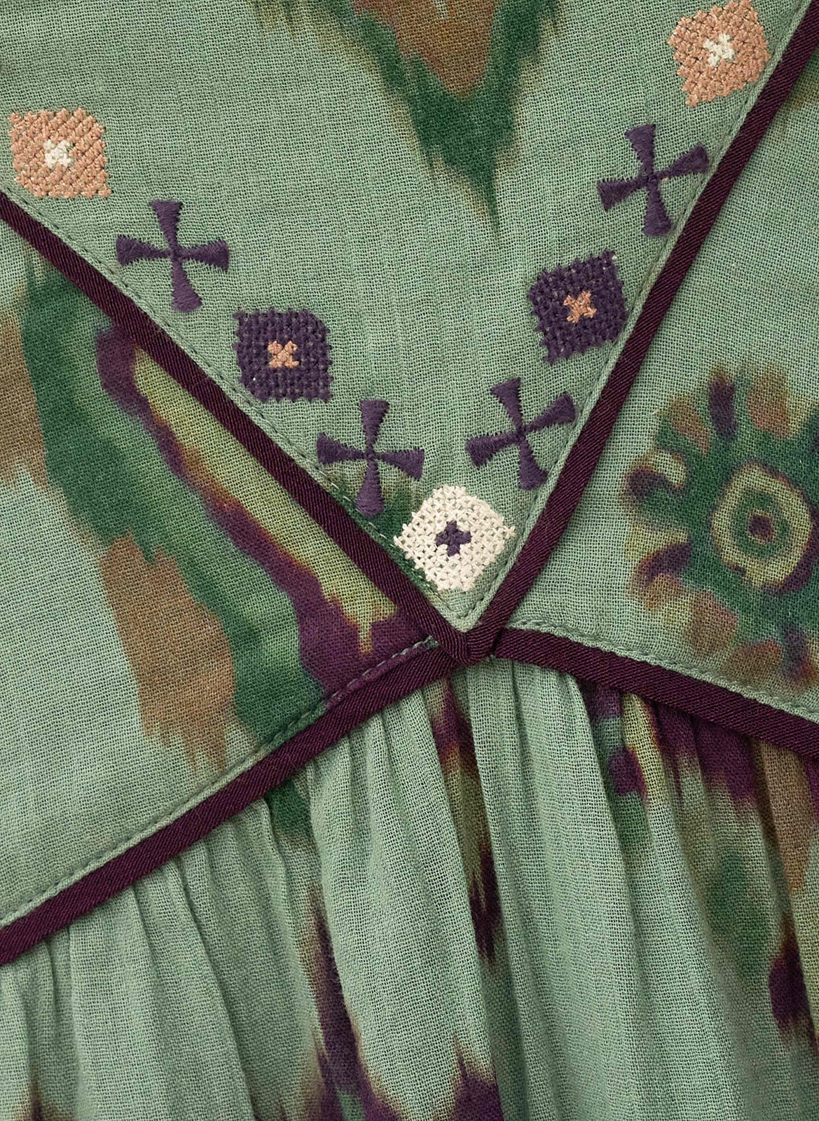 Robe longue évasée en coton omelia BA&SH Vert